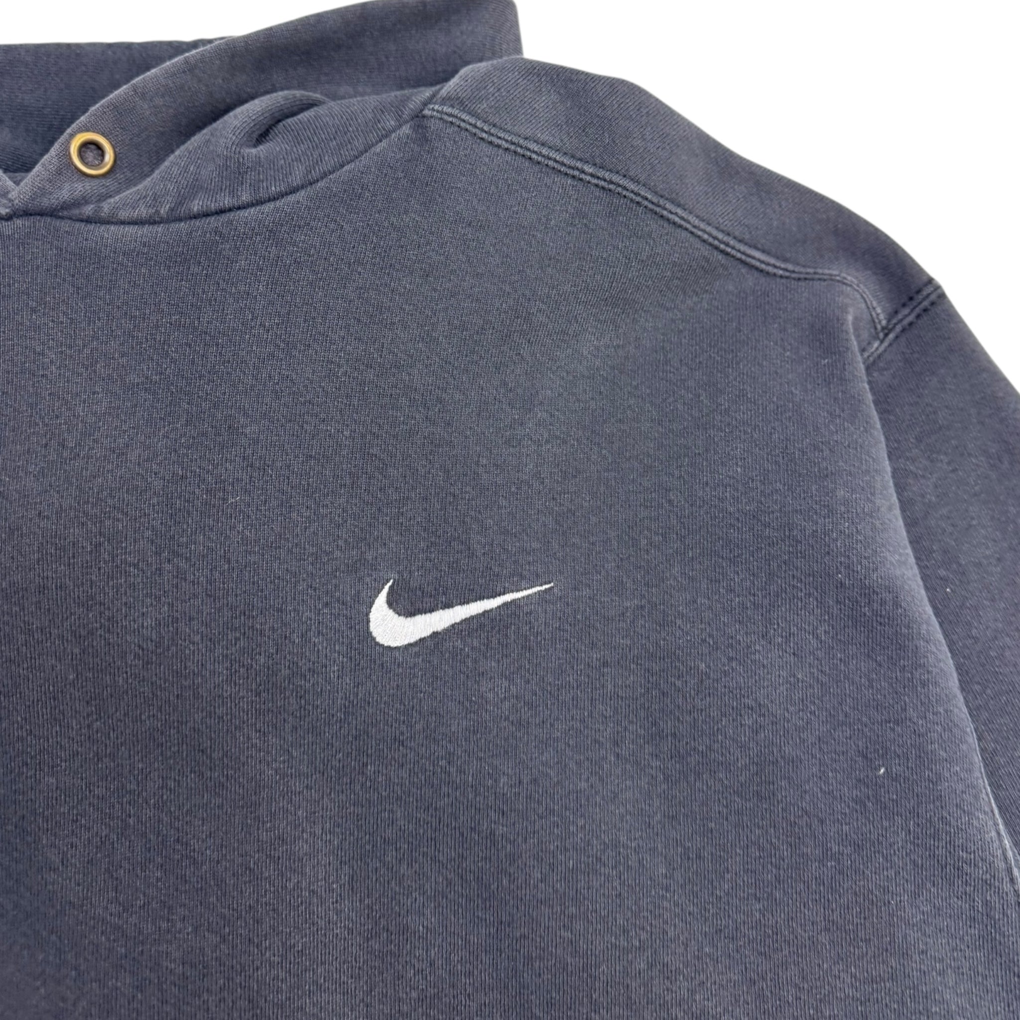 Vintage 90s Nike Pocket Swoosh Hoodie Faded Black