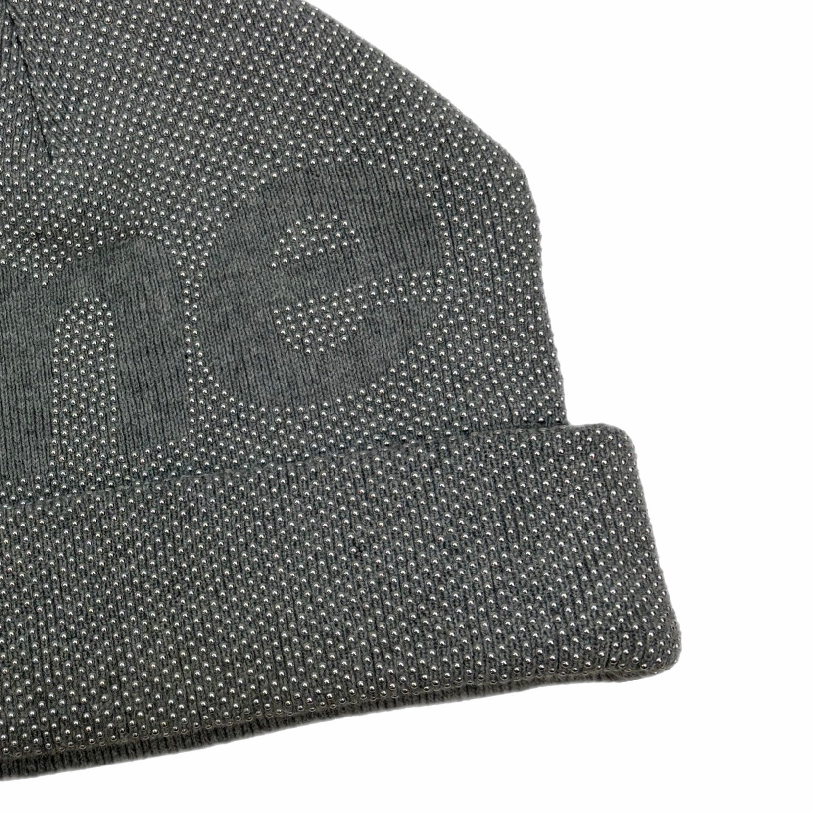 Supreme Studded Knockout Big Logo Beanie Grey