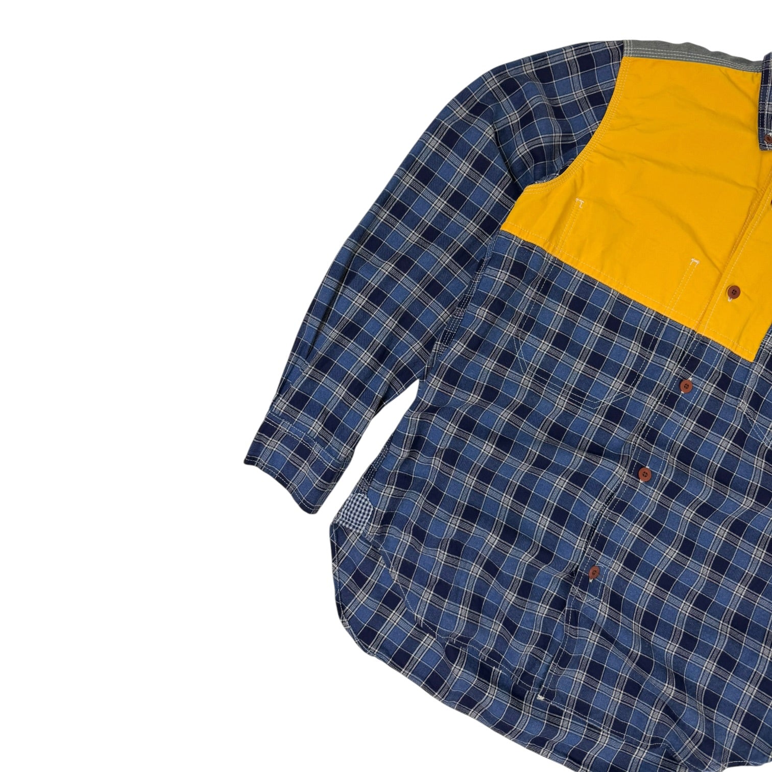 Comme des Garçons Junya Watanabe Man Patchwork Button-Up Blue/Yellow