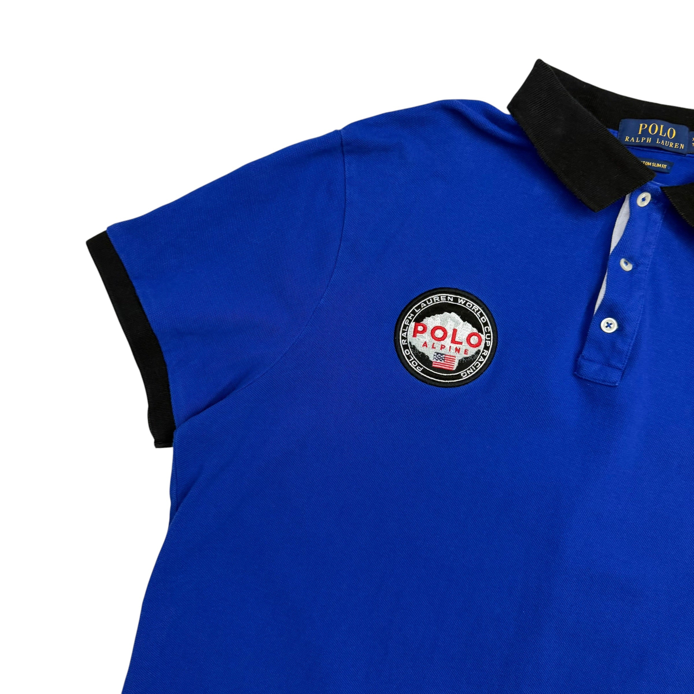 Vintage Polo Ralph Lauren World Cup Racing Button Up Blue