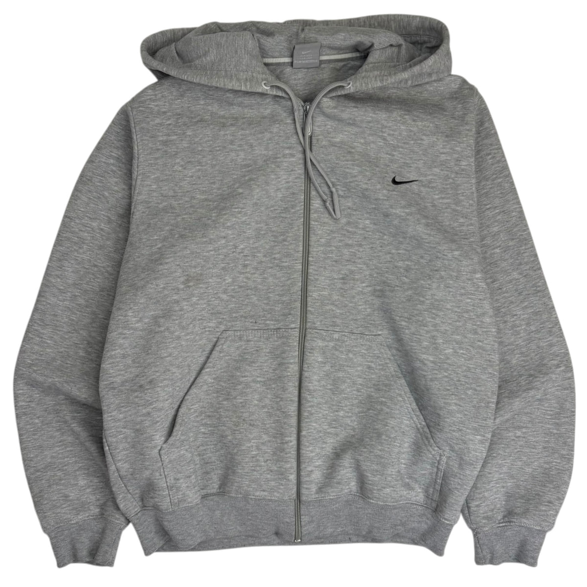 Vintage Nike Mini Swoosh Zip Up Hoodie Grey