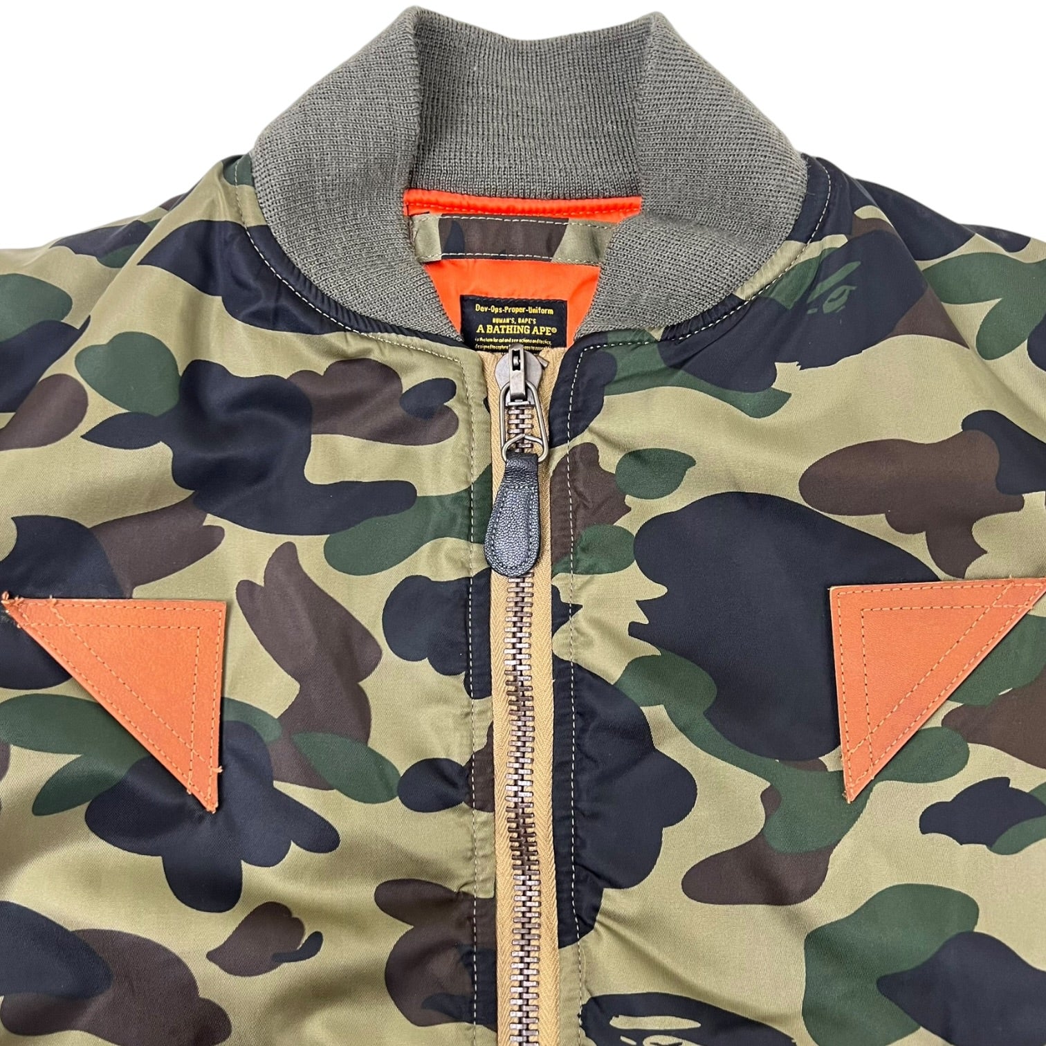 A Bathing Ape 1st Camo MA-1 Flight Jacket Green Camo