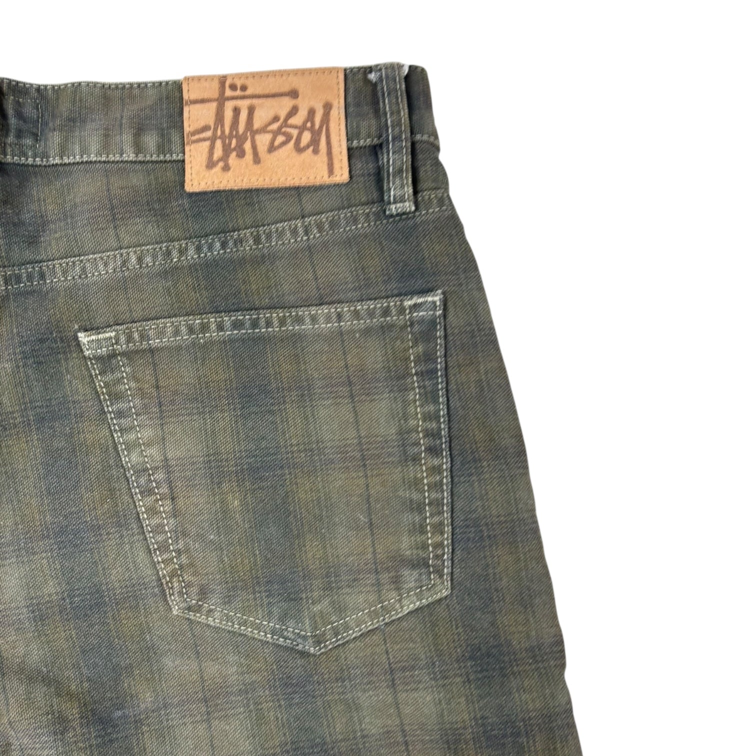 Stussy Big Ol' Short Olive Plaid