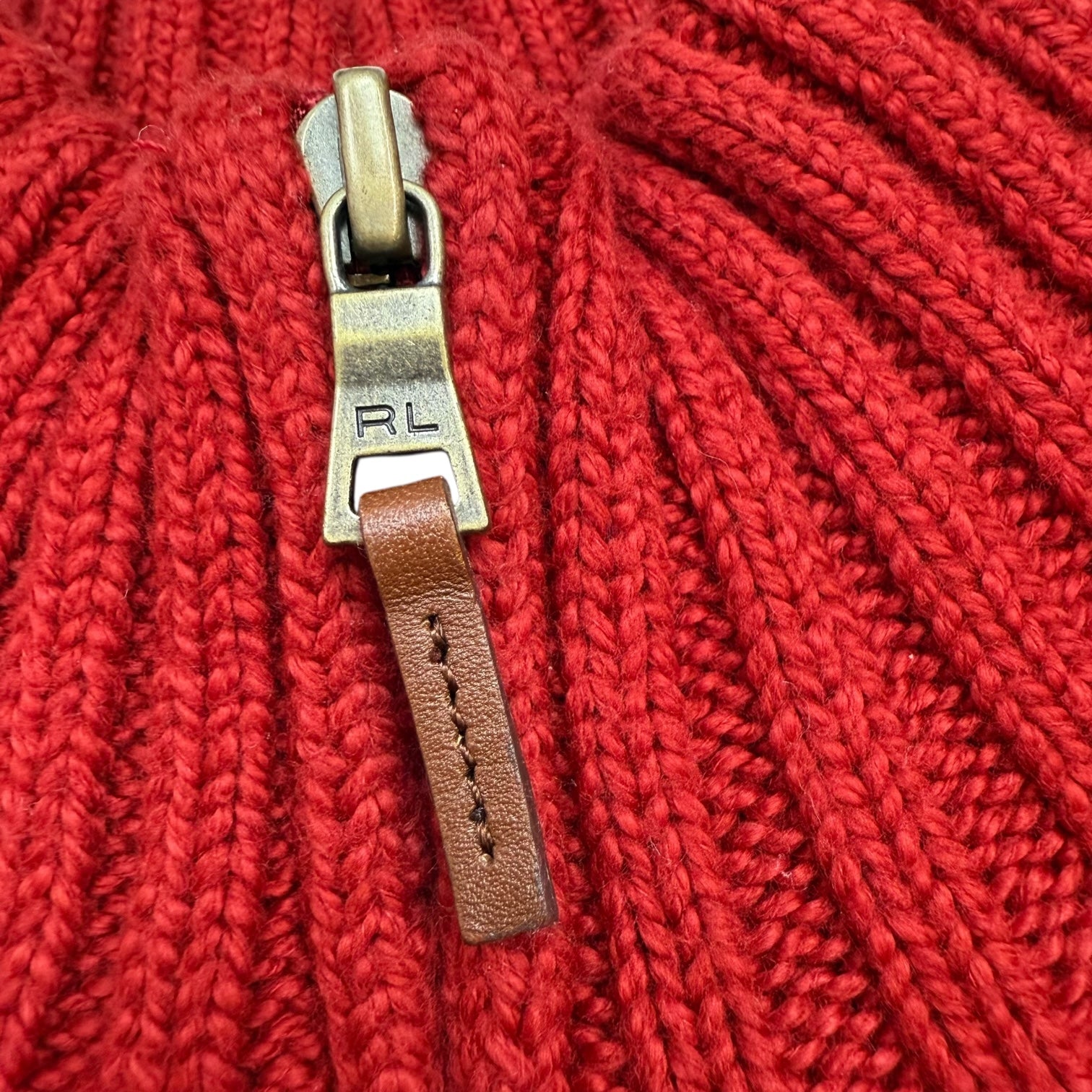 Vintage Polo Ralph Lauren Quarter Zip Knit Sweater Red