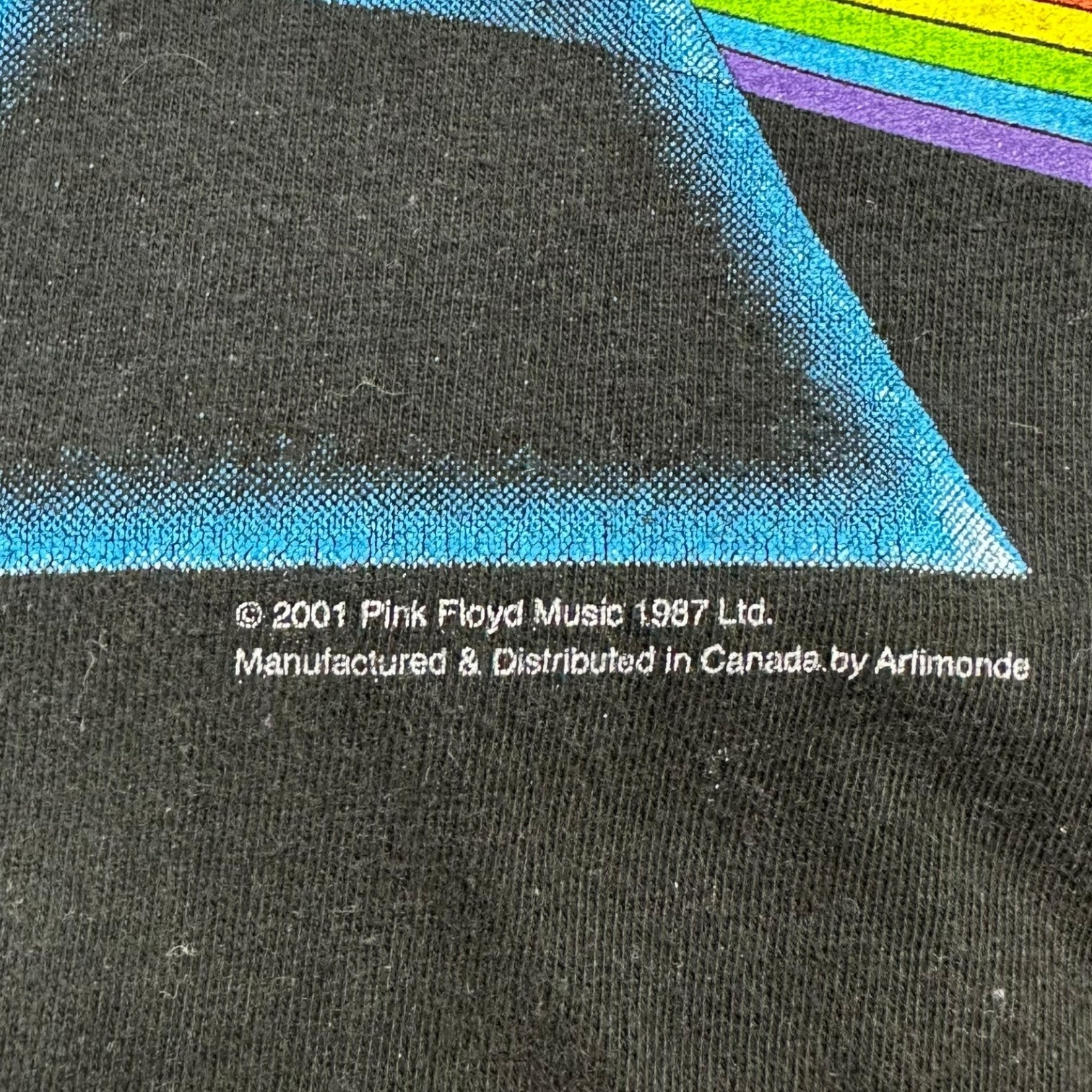 2001 Pink Floyd Dark Side Of The Moon Logo Tee