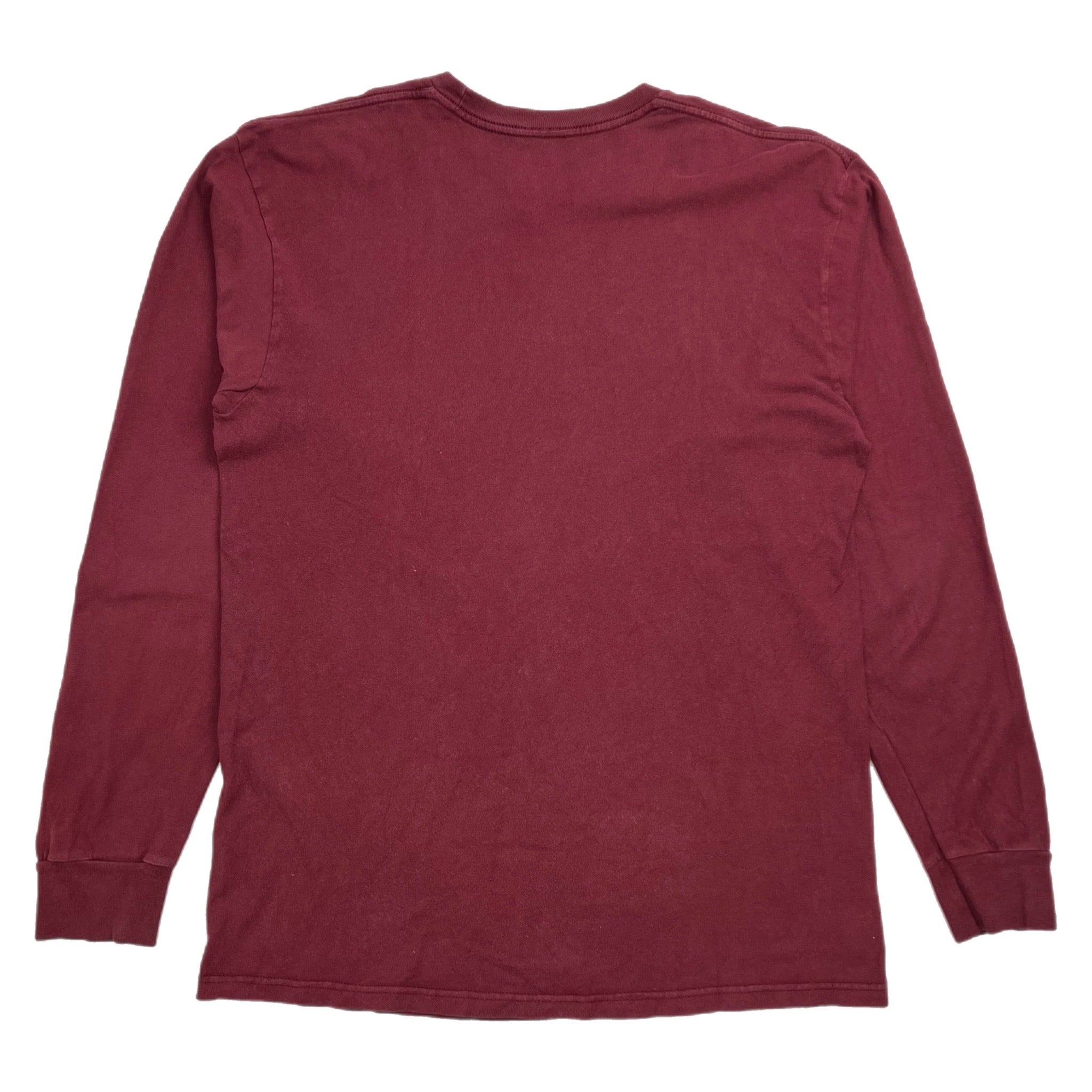 Stussy Script Logo Longsleeve Tee Burgandy