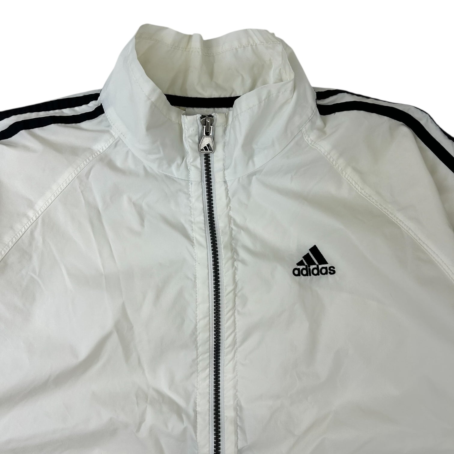 Vintage Adidas Button Windbreaker Jacket White