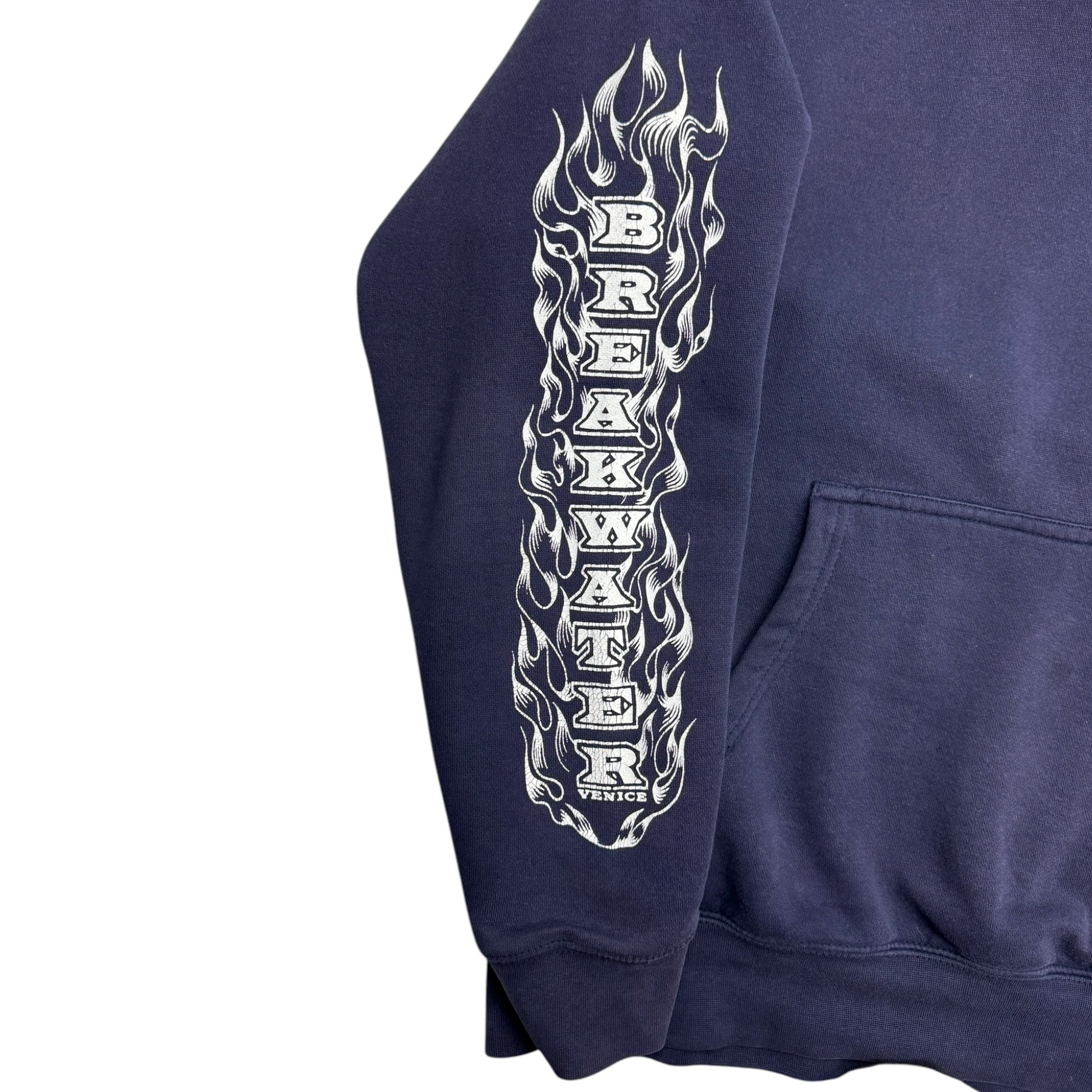Y2K Venice Breakwater Boardshop Flame Sleeve Surf Hoodie