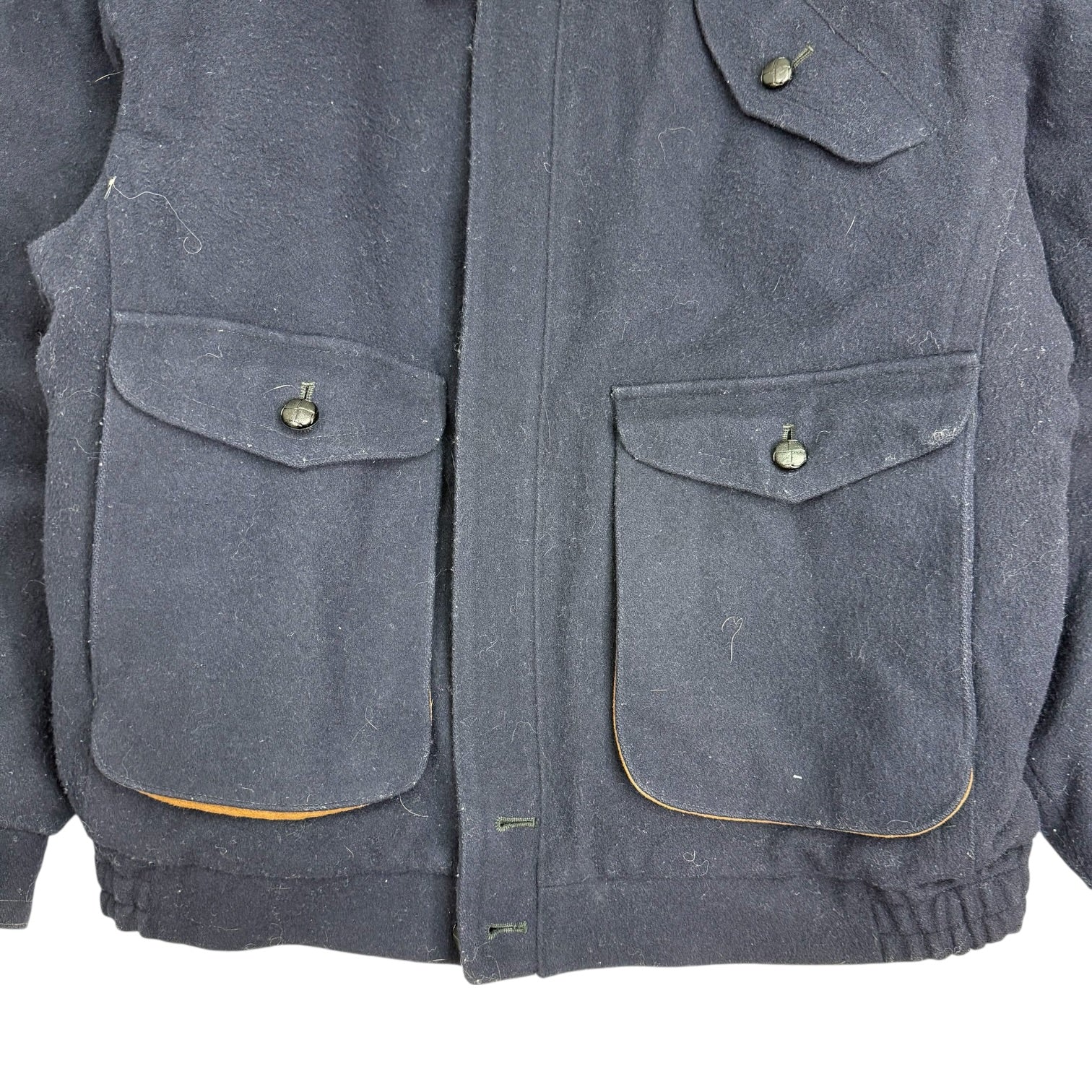 Vintage Wool Button Up Jacket Navy Blue