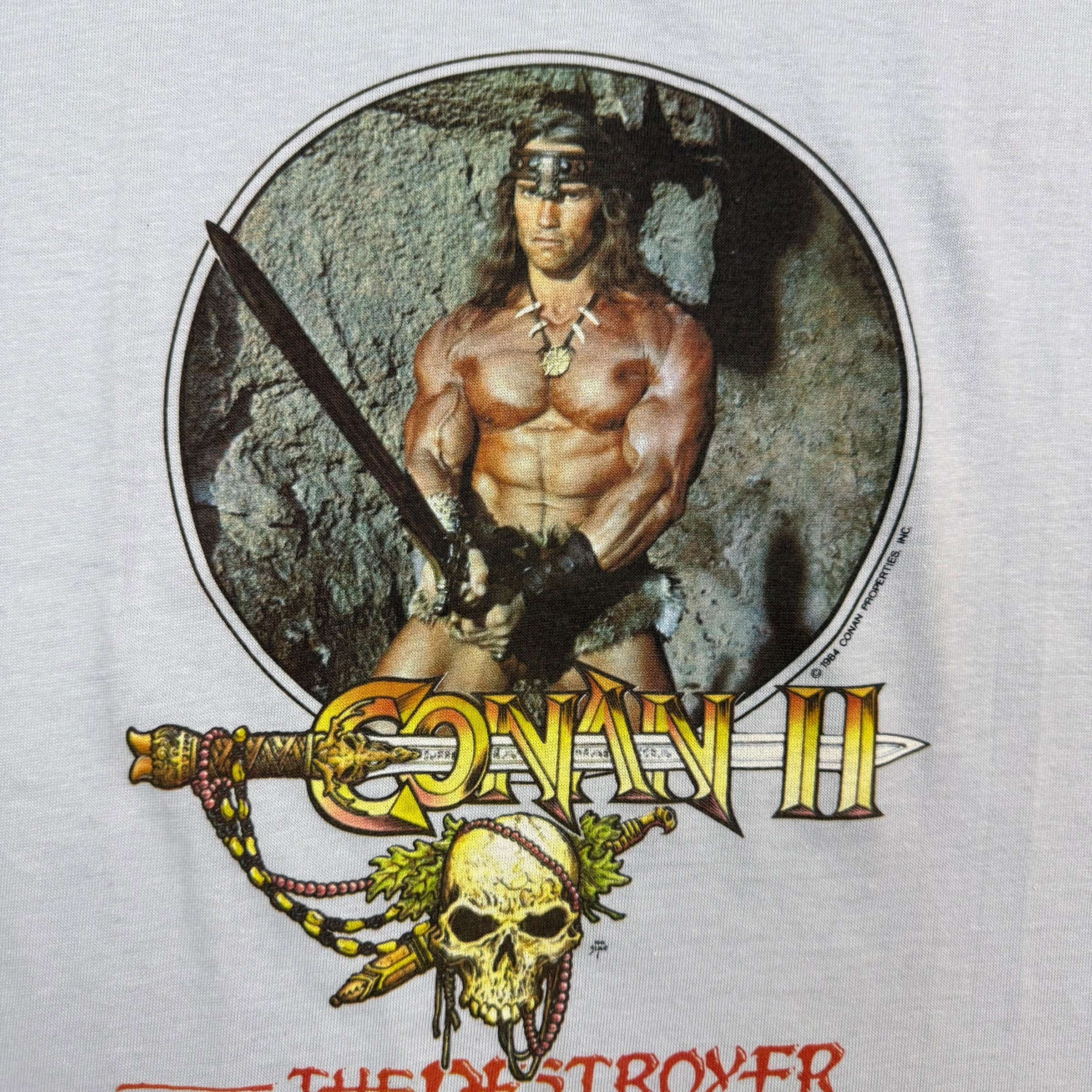 1984 Conan 2 The Destroyer Movie Tee Pale Grey