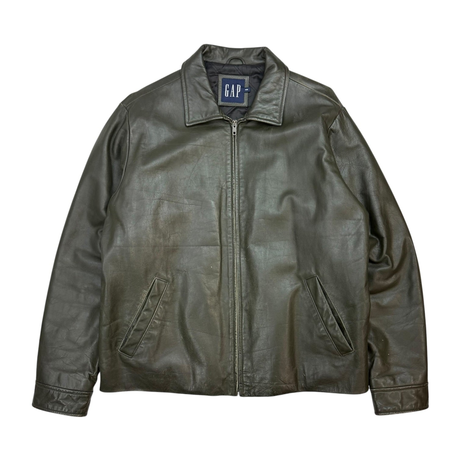 Vintage GAP Leather Jacket Dark Green