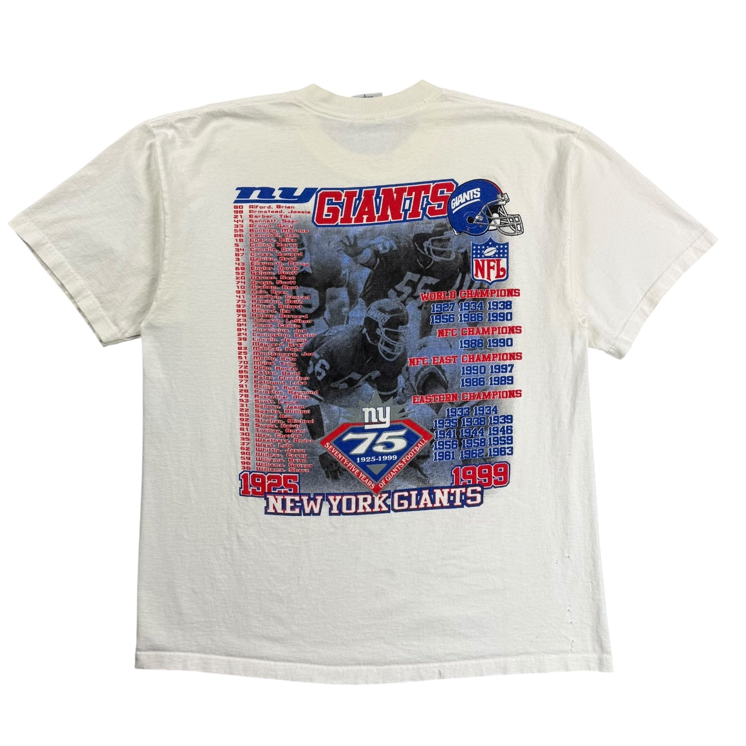 1999 New York Giants 75th Anniversary Tee White