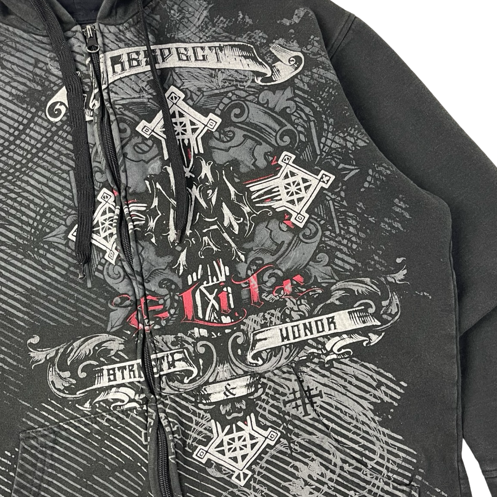 Vintage Y2K MMA Elite Cross Zip-Up Hoodie