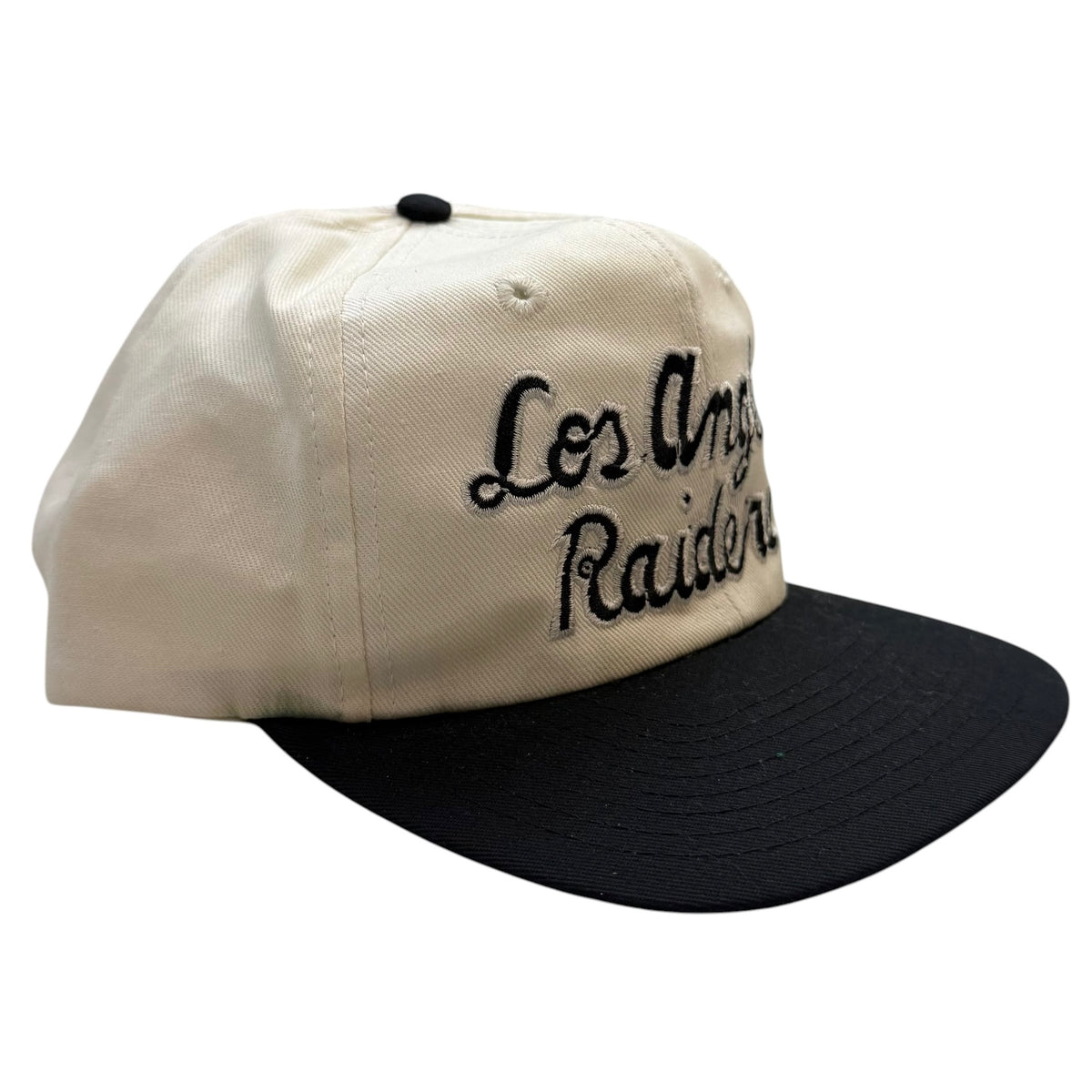 Vintage Los Angeles Raiders Script Snapback White/Black