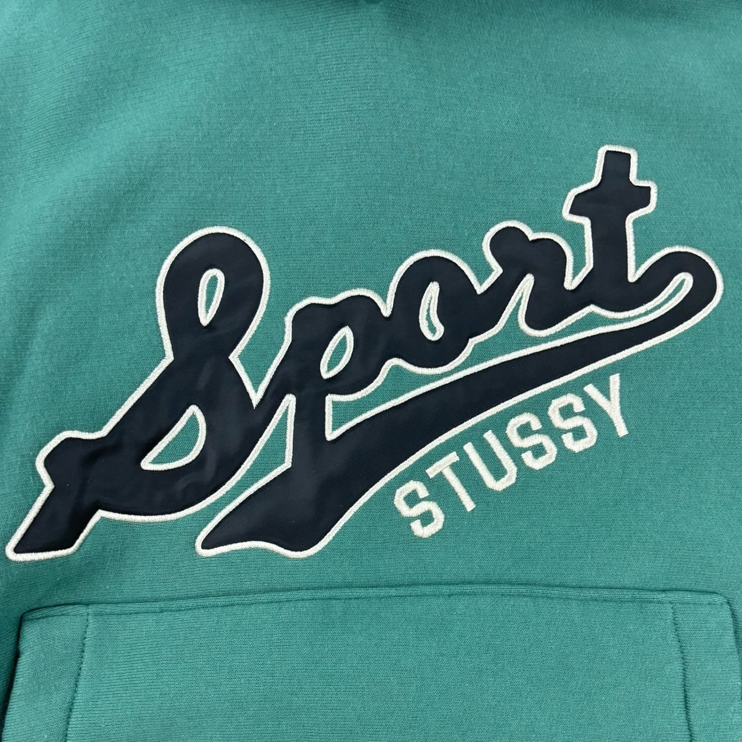 Stussy Satin Patch Oversized Hoodie Green