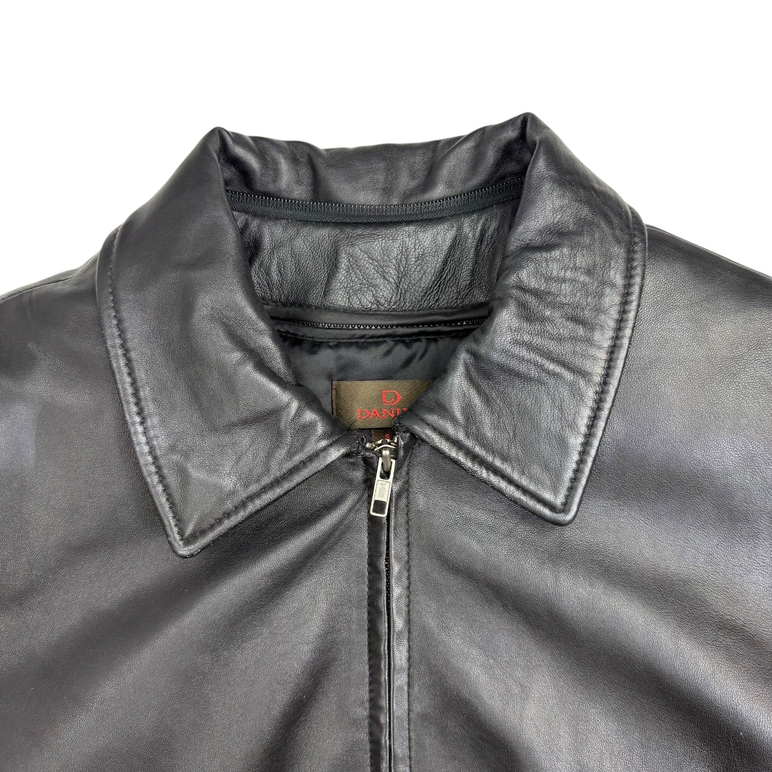 (W) Vintage Danier Leather Trench Coat Black