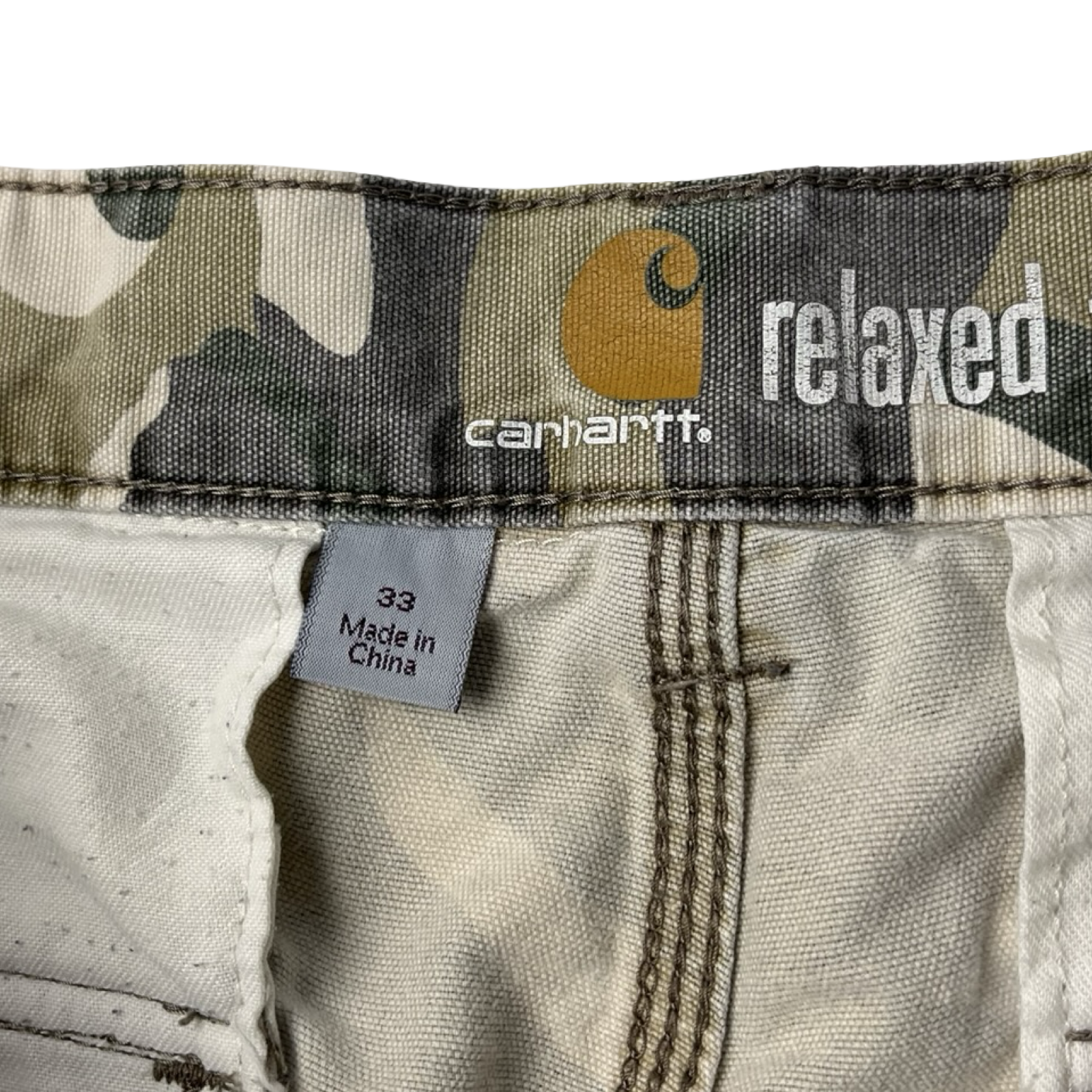 Vintage Carhartt Faded Woodland Camo Cargo Shorts