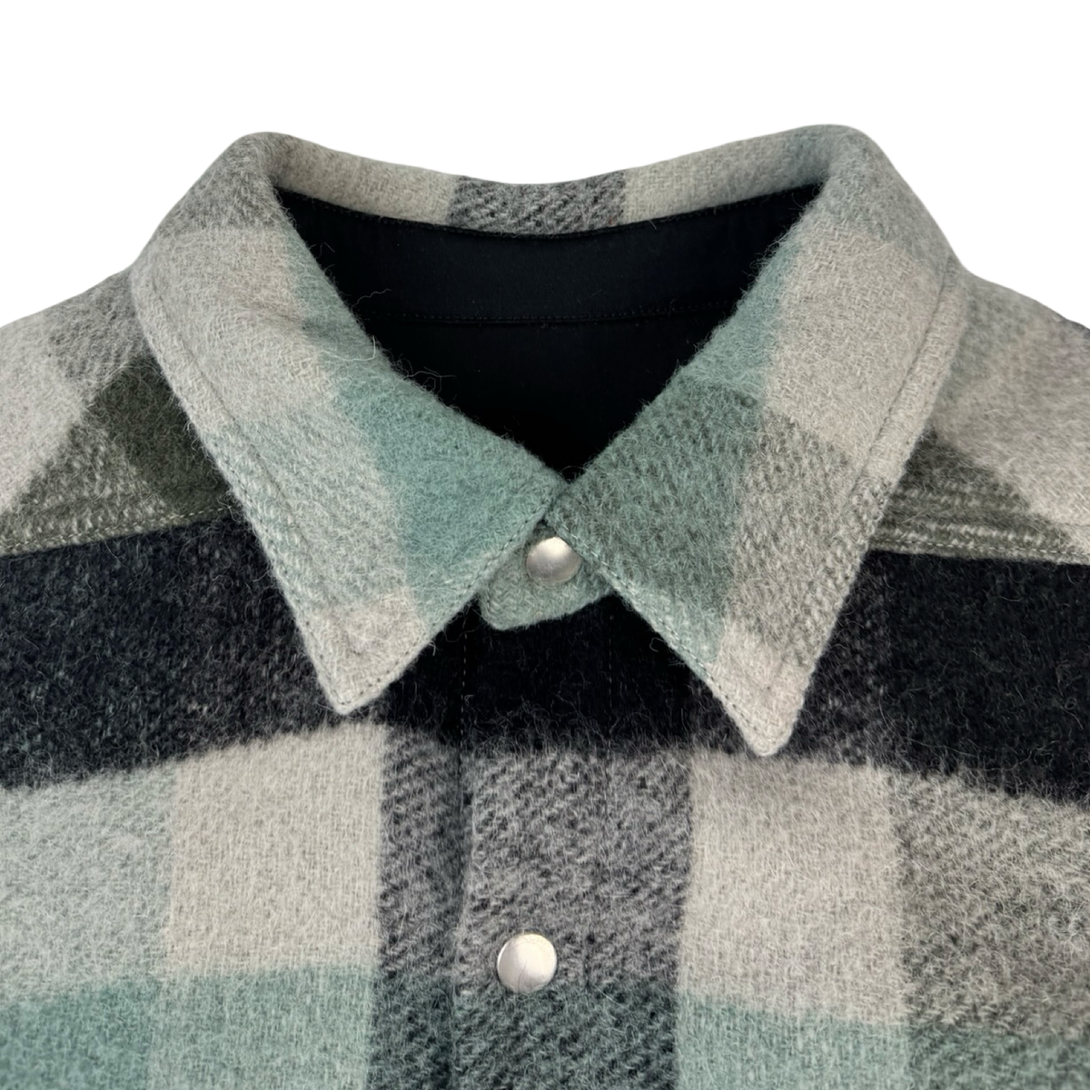 Rick Owens Strobe Check Alpaca Shirt Pearl Plaid