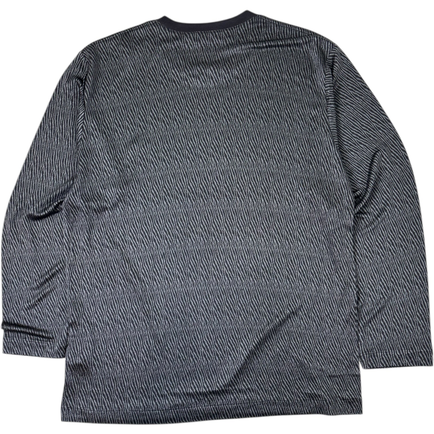 Giovanni Valentino Patterned Long Sleeve T-Shirt Grey