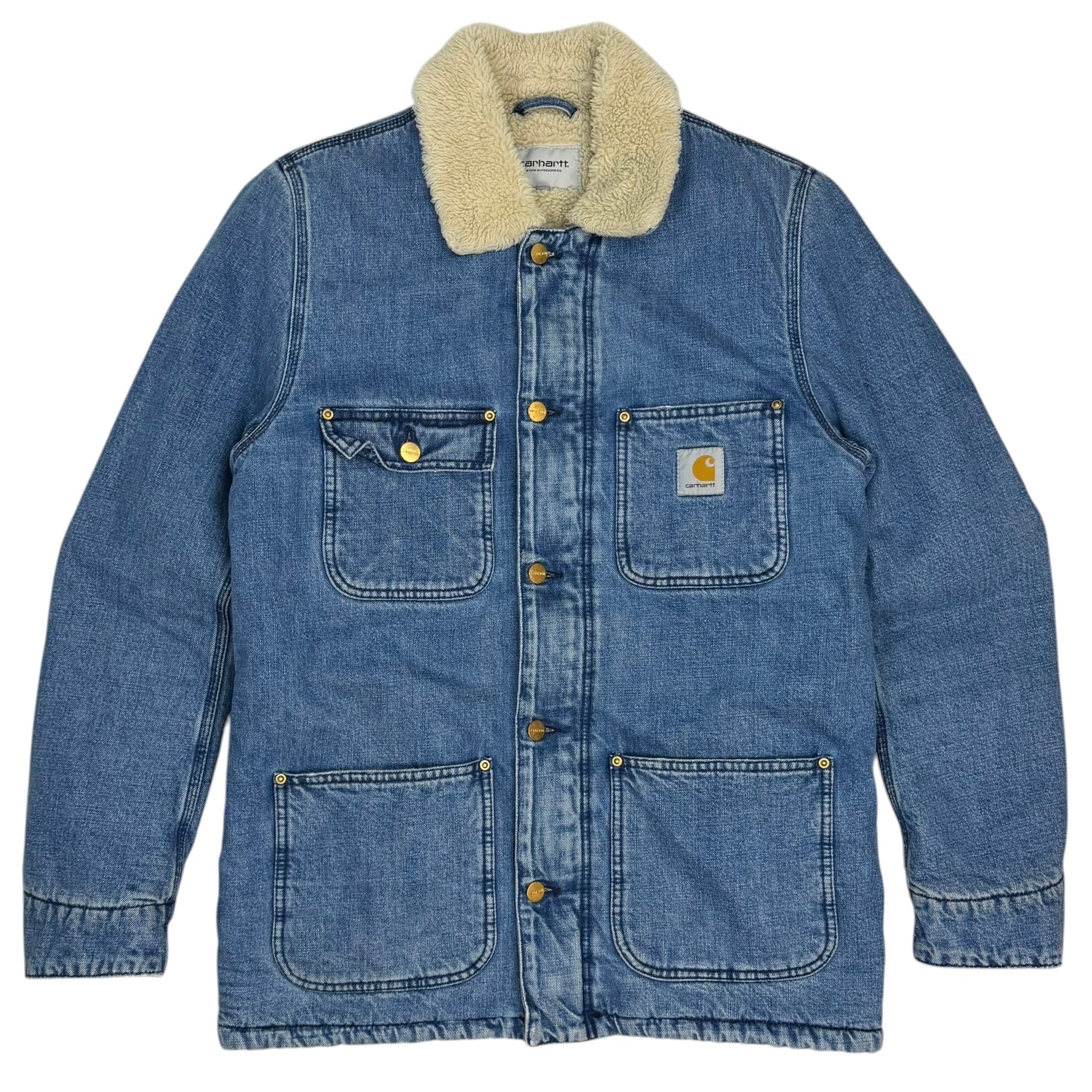 Carhartt WIP Phoenix Fleece Lined Coat Stoned Washed Blue