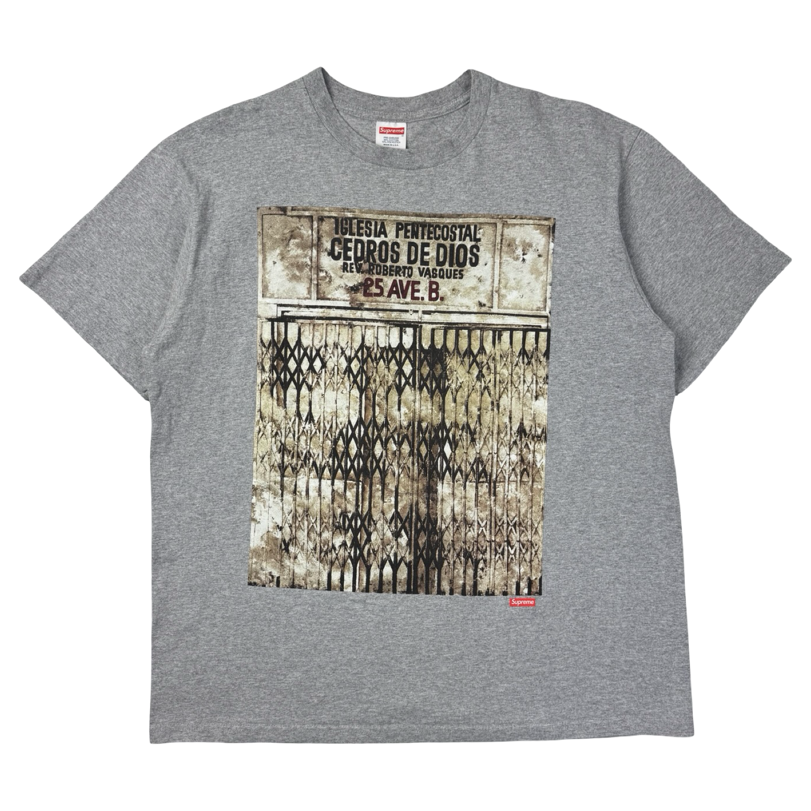 Supreme Martin Wong Iglesia Pentecostal Tee Heather Grey