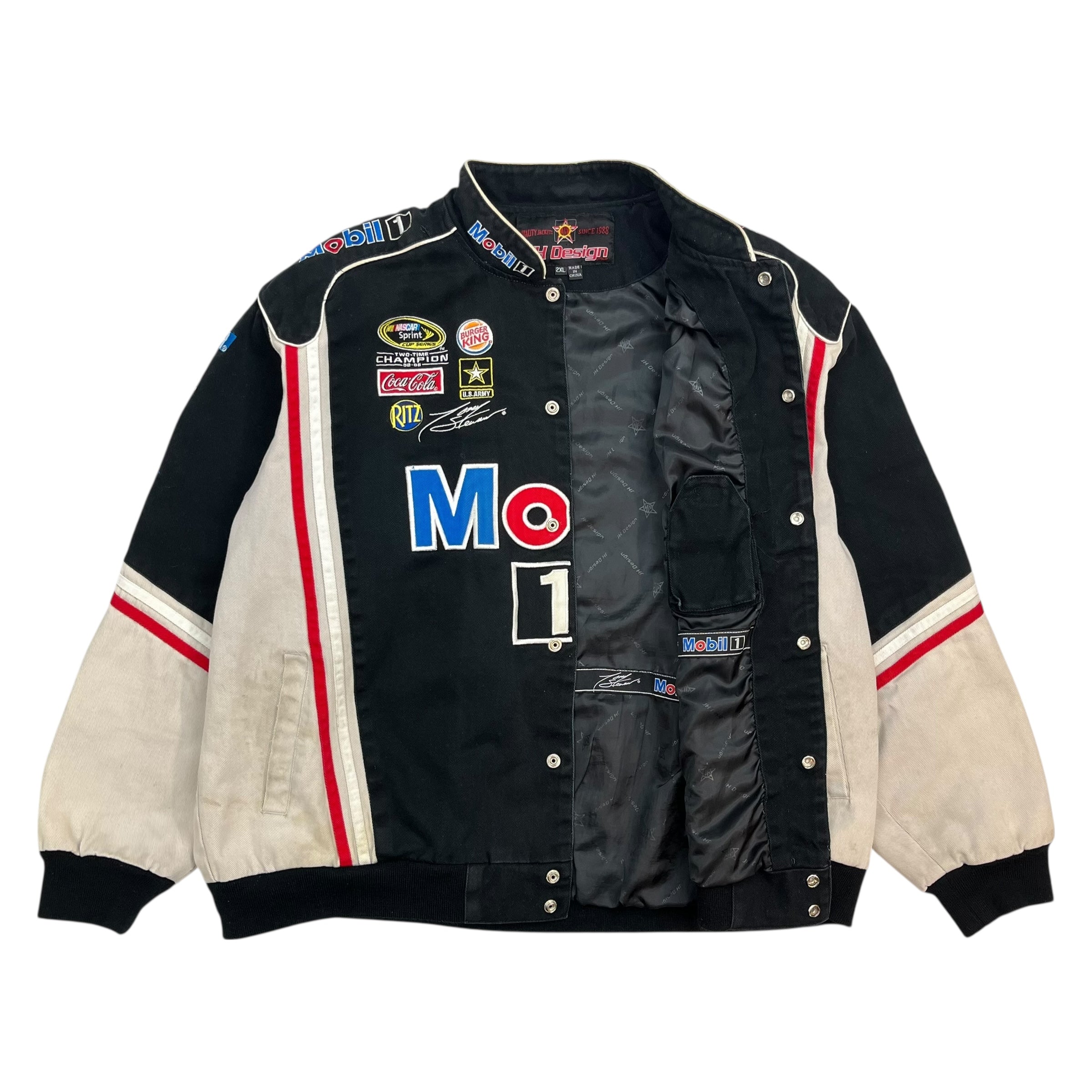 Vintage Tony Stewart NASCAR Racing Jacket Black/White