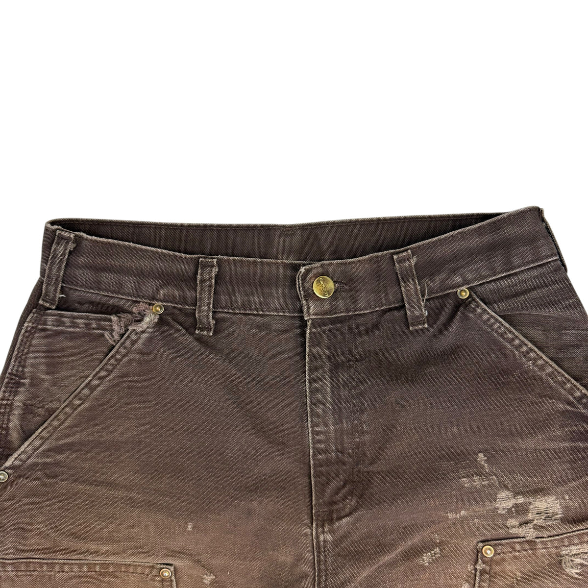 Vintage Carhartt Double Knee Distressed Pants Faded Brown