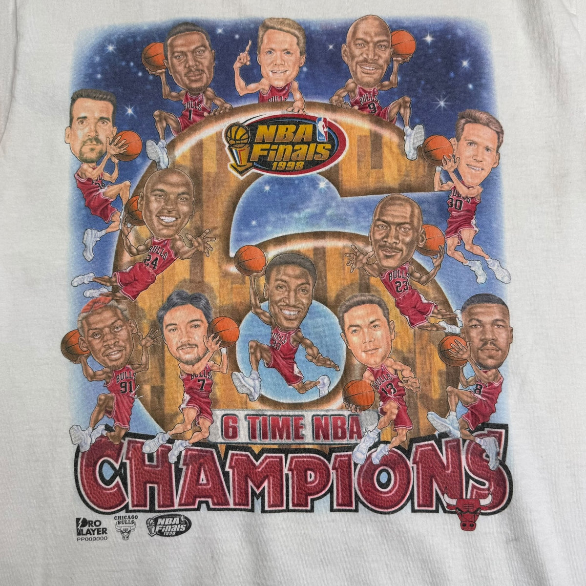 1998 Chicago Bulls 6 Time NBA Champions Tee White