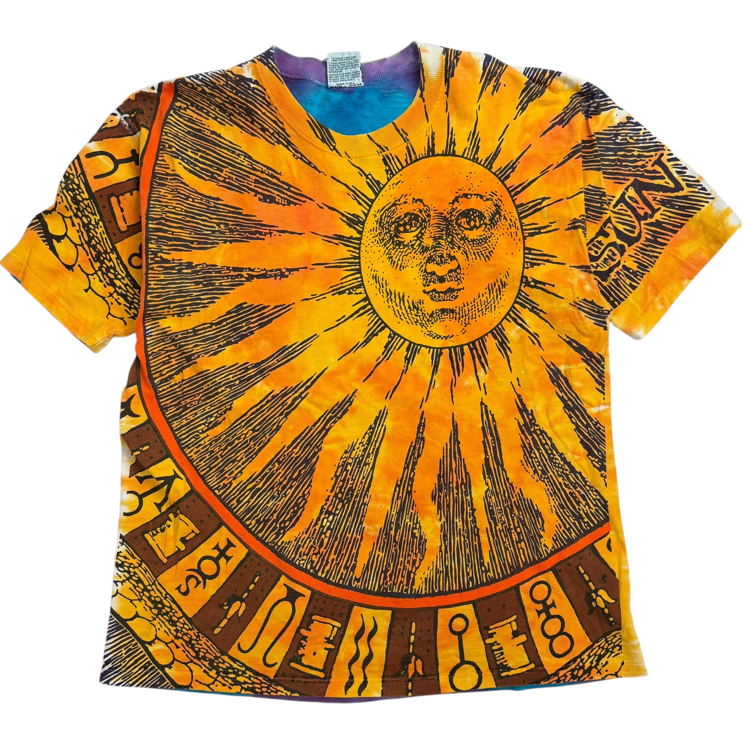 1992 Liquid Blue Sun And Moon Tie Dye Tee