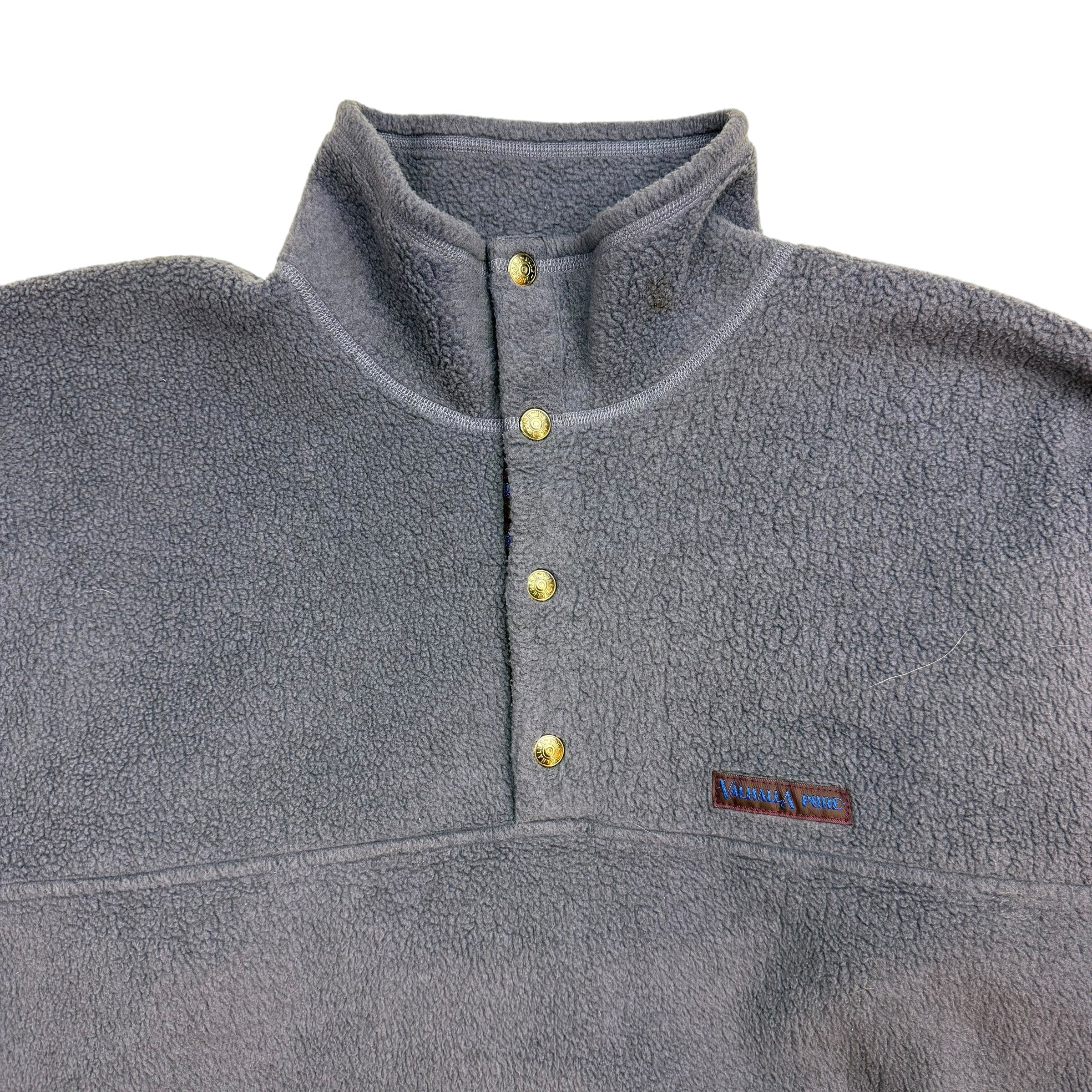 Vintage Valhalla Fleece Button Up Sweater Indigo