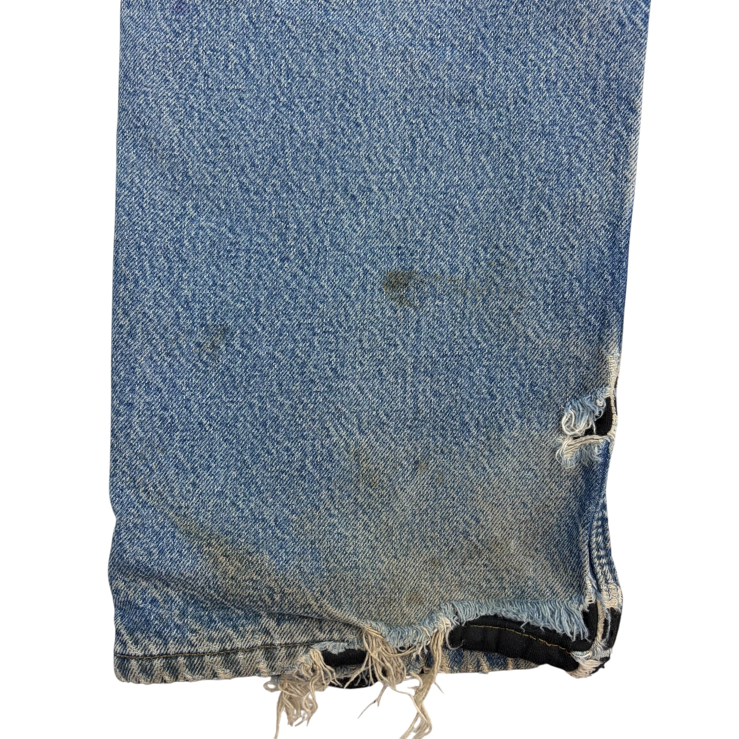 Vintage Carhartt Relaxed Fit Fleece Lined Denim Pants Blue