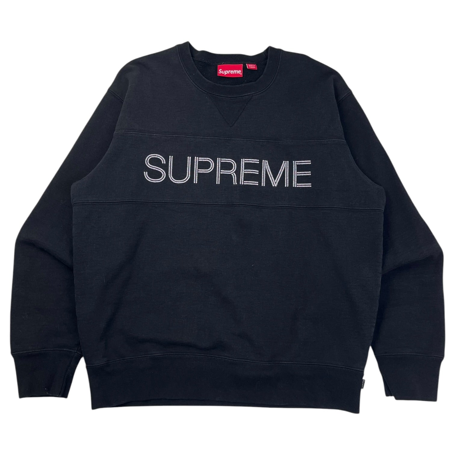 Supreme Zig Zag Stitch Panel Crewneck