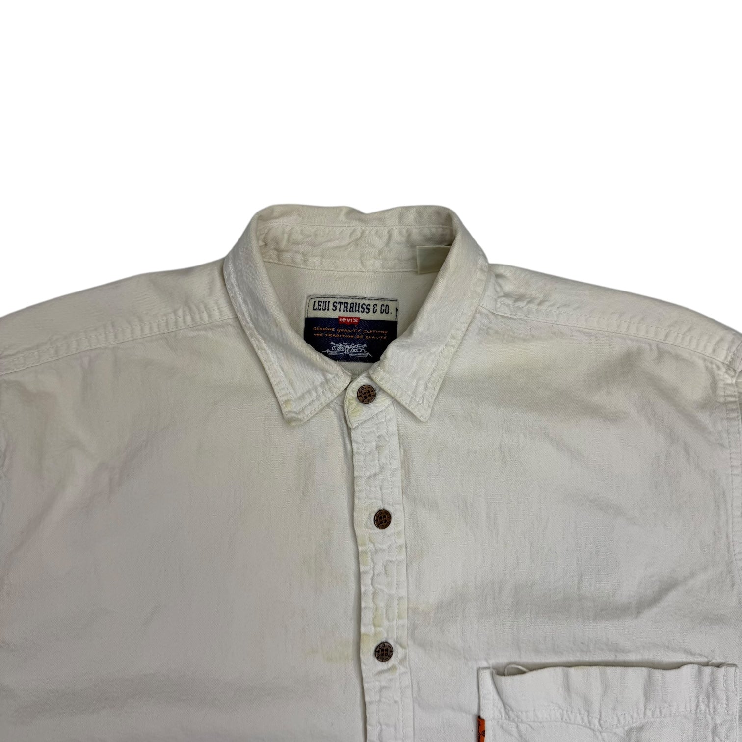 Vintage Levi’s Orange Tab Button Up Shirt White
