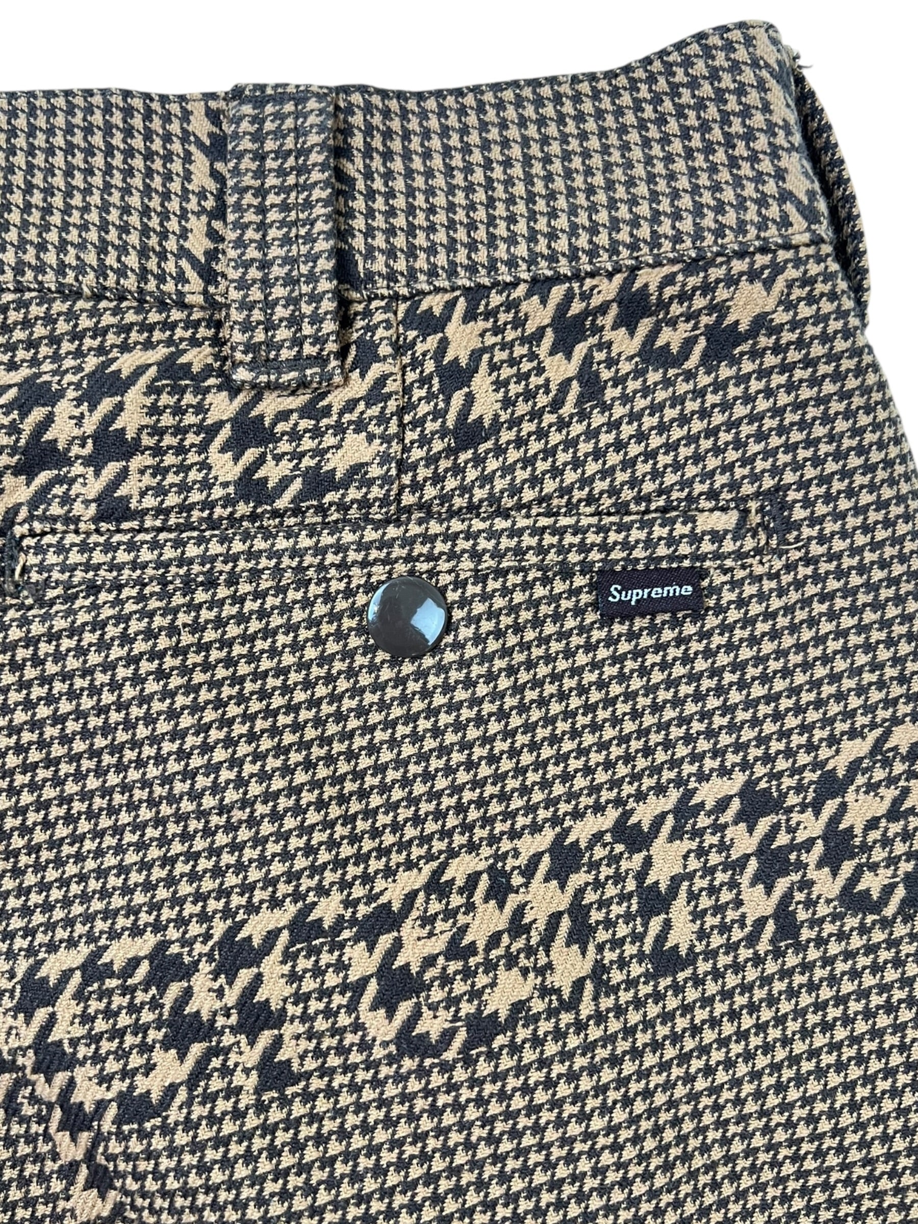 Supreme Work Pants Houndstooth Pattern Brown
