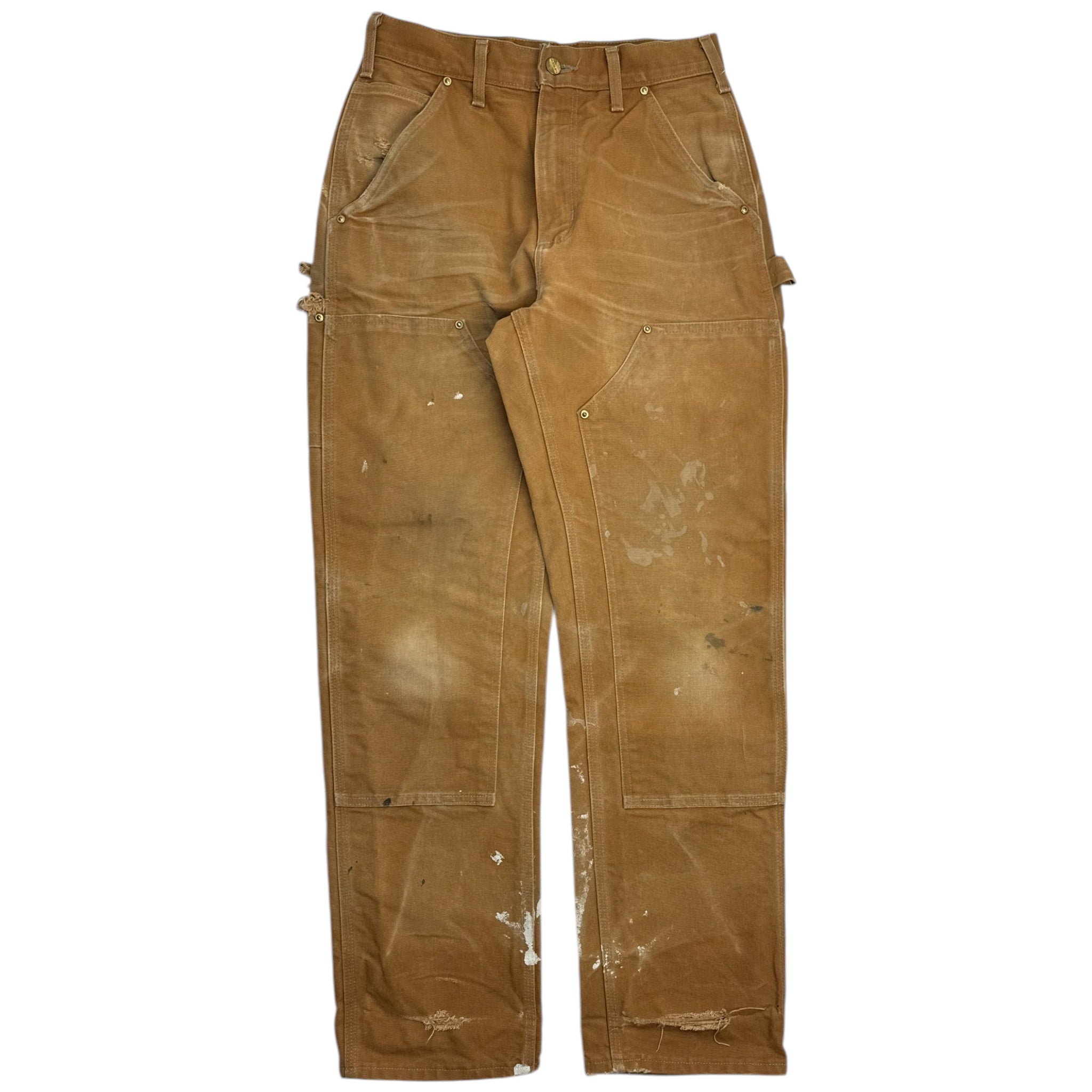 Vintage Carhartt Double Knee Paint Splatter Fade Tan