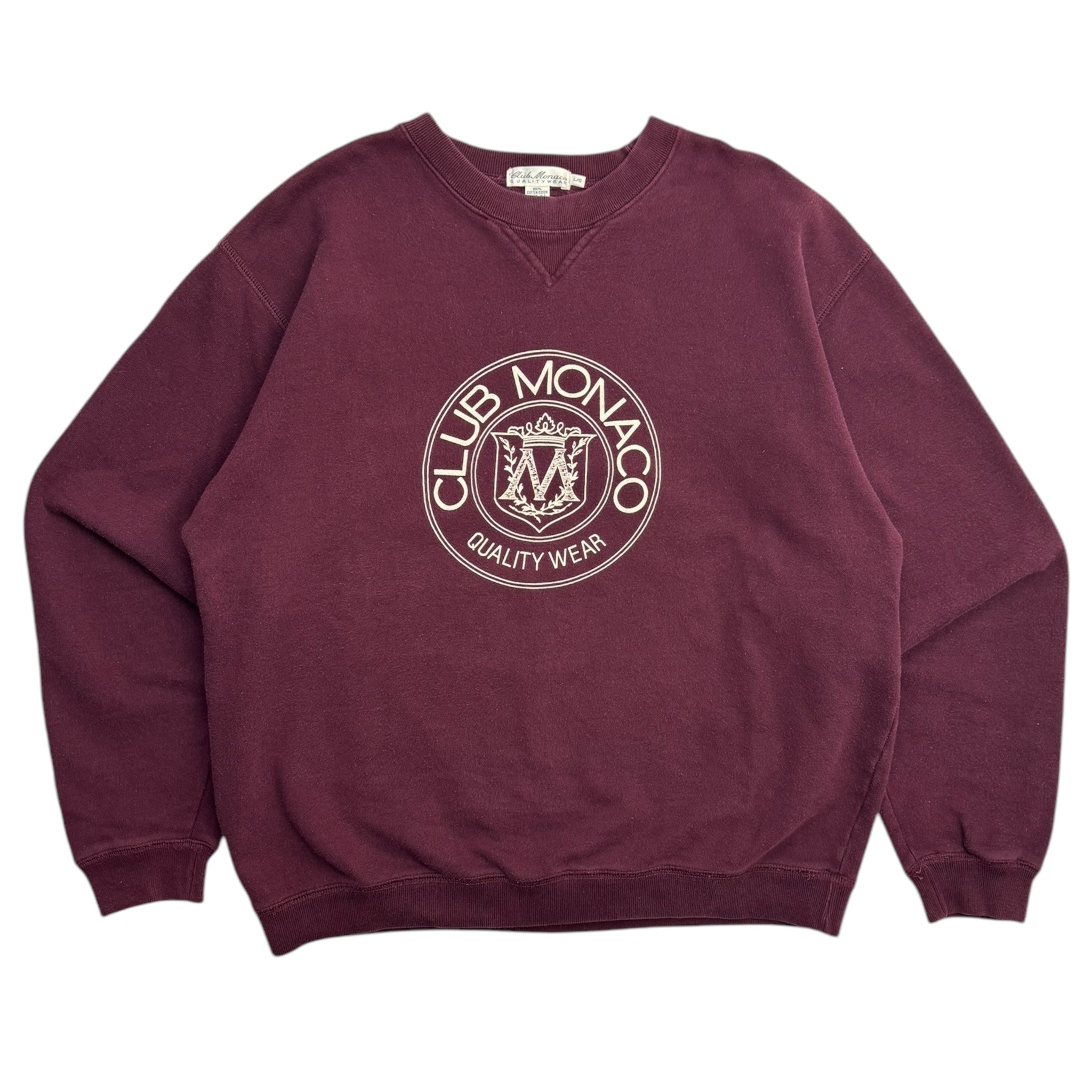 Vintage Club Monaco Burgundy Crest Crewneck