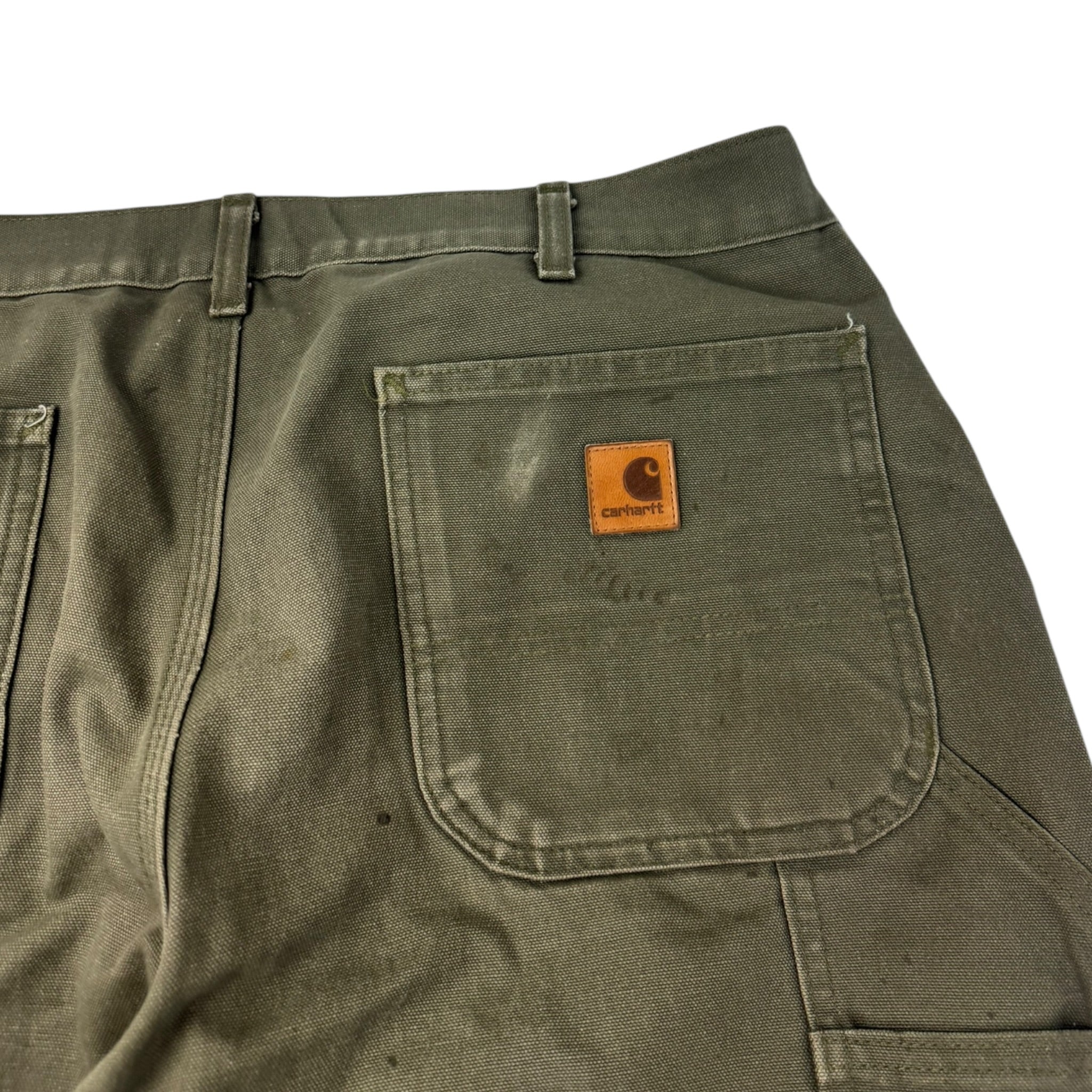 Vintage Carhartt Canvas Carpenter Bottoms Olive Green