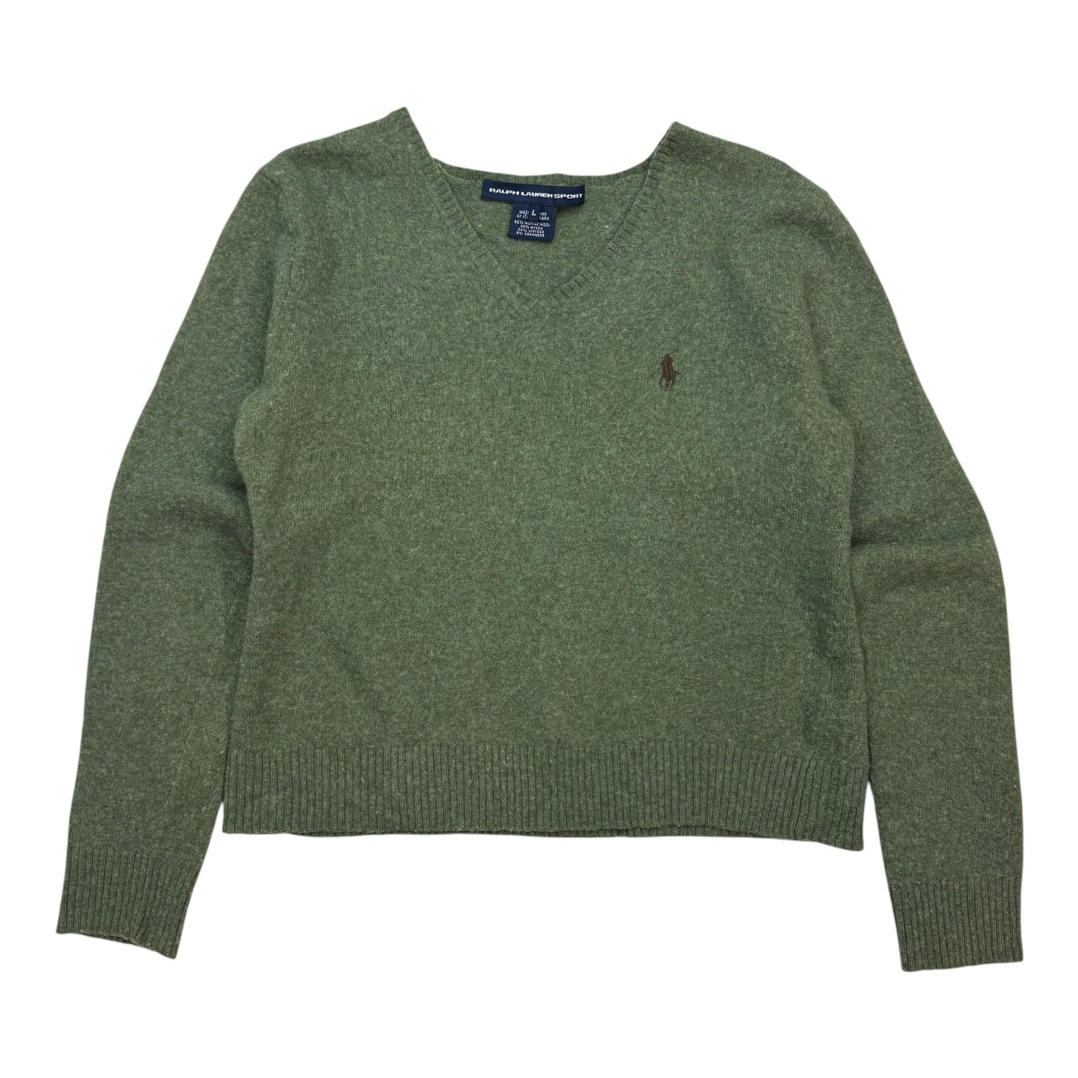 (W) Vintage Ralph Lauren Sport Merino Wool Sweater Green
