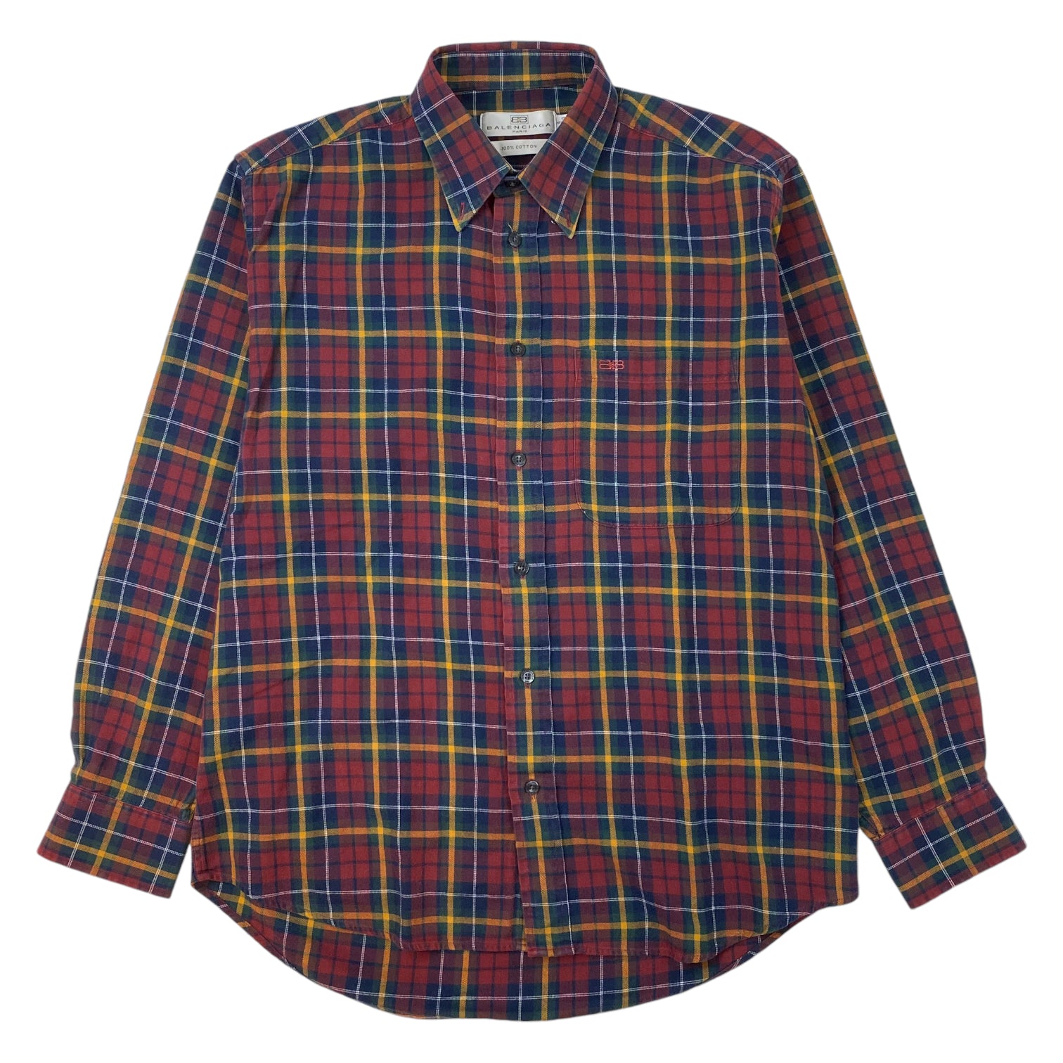 Vintage Balenciaga BB Checkered Button Up Shirt