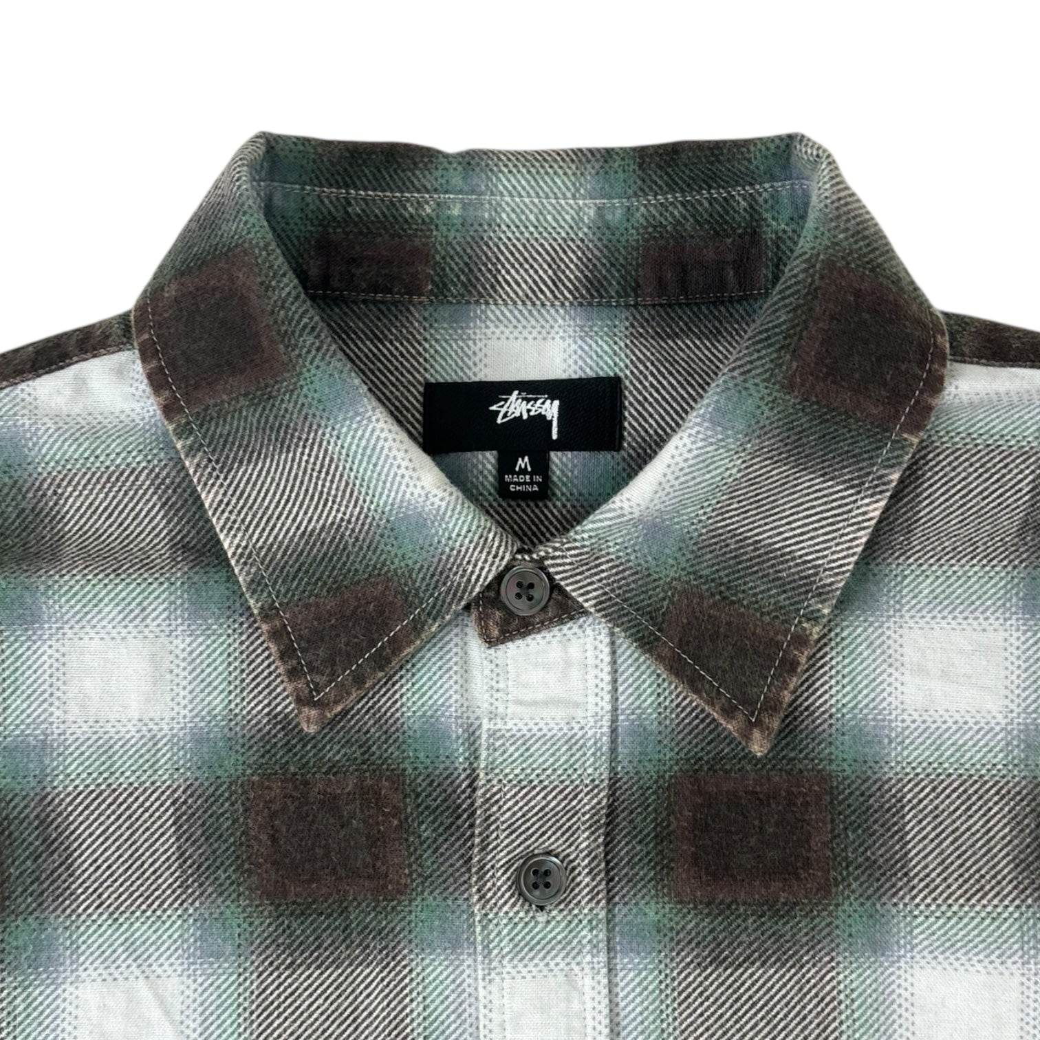 Stussy June Plaid Button-Up Shirt Bone