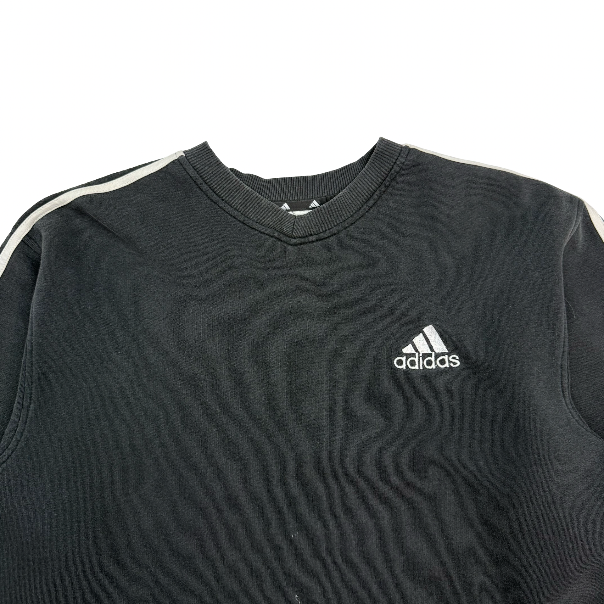 (W) Vintage Adidas Cropped Crewneck Sweater Black