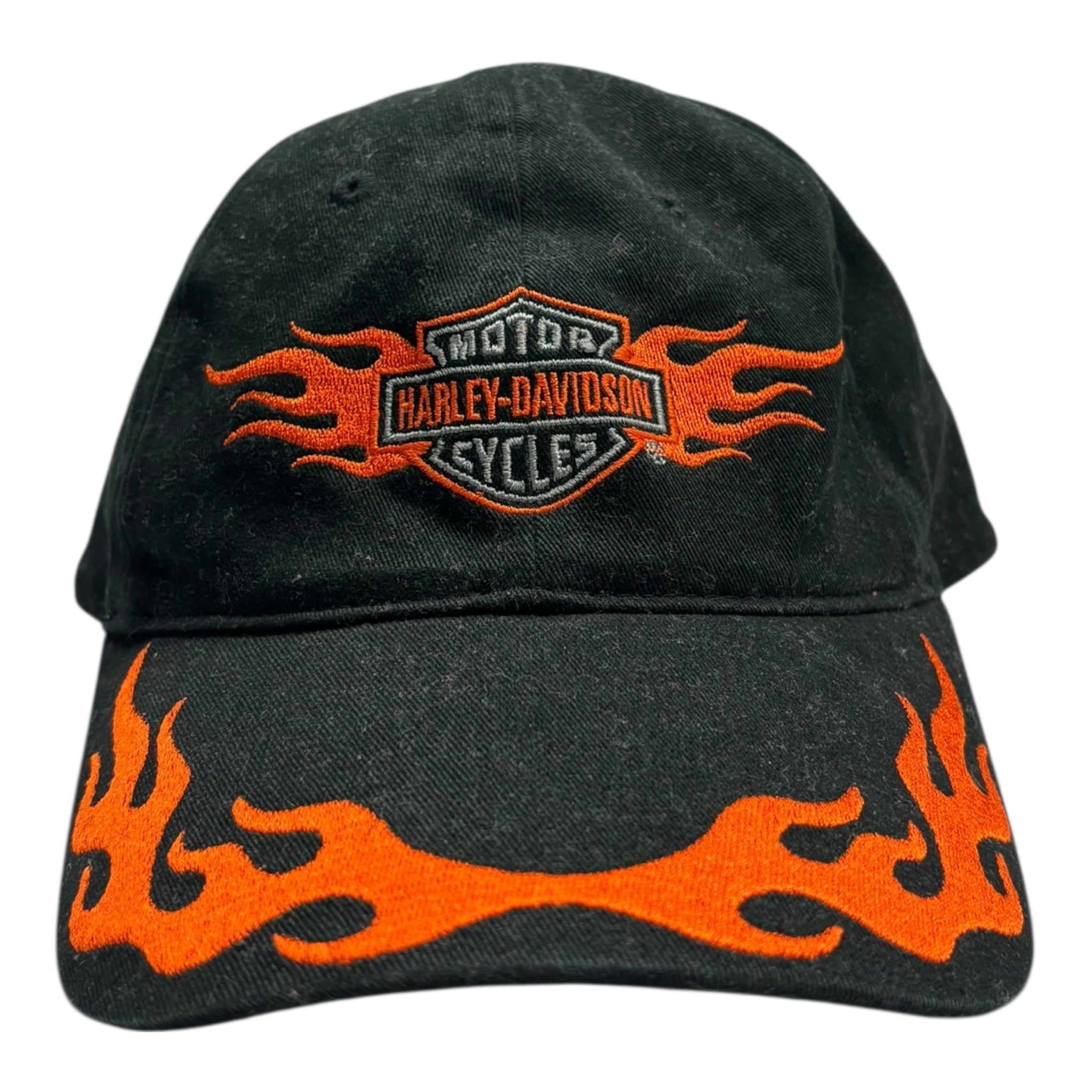 Vintage Y2K Harley Davidson Flames Brim Hat