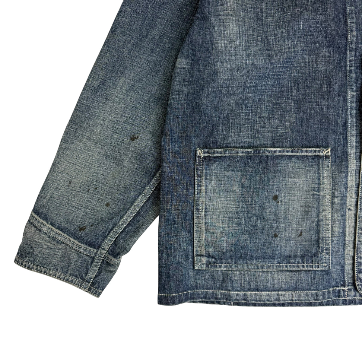 Neighborhood Paint Splatter Denim Jacket Blue