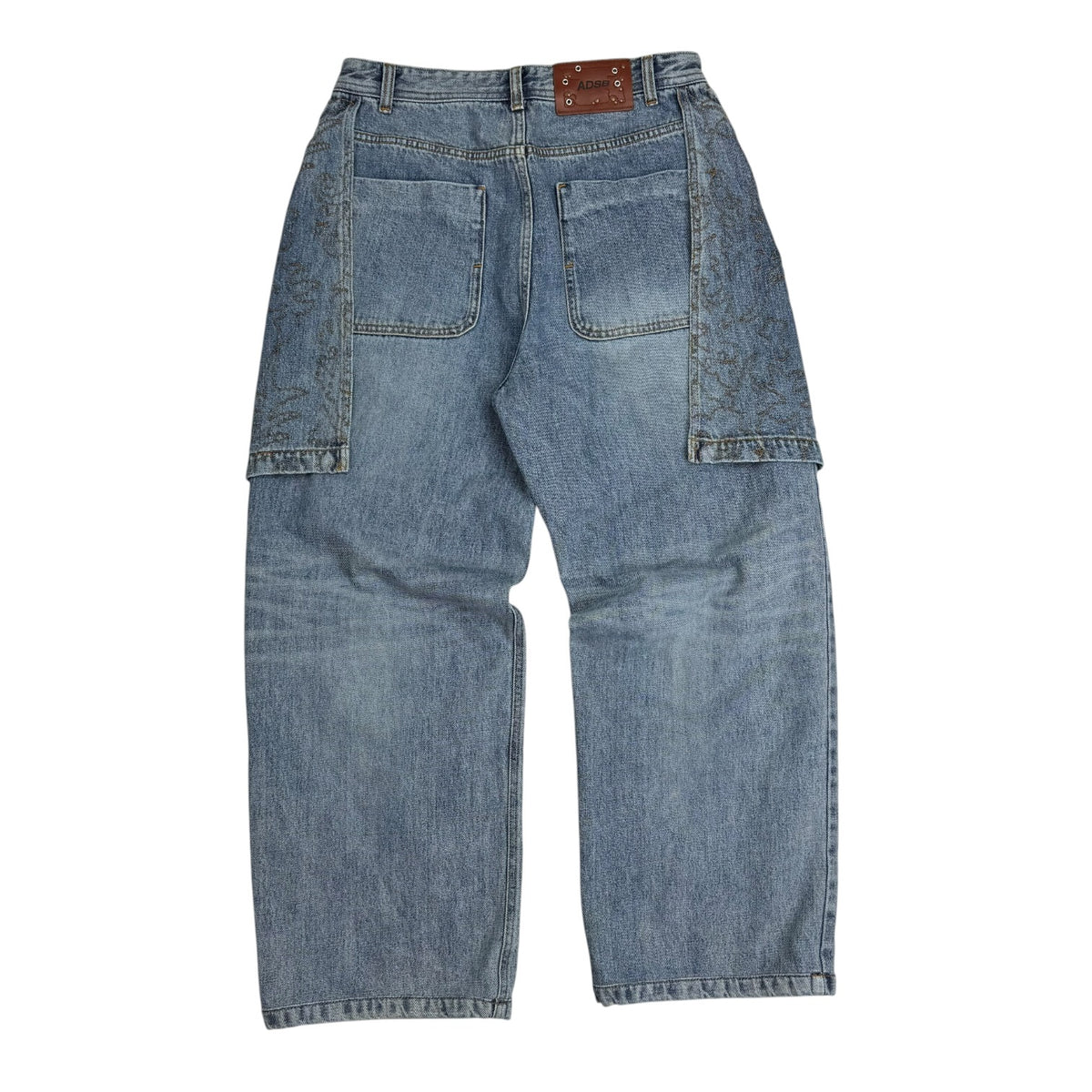 Anderson Bell Embroidery Wrap Jeans Washed Blue