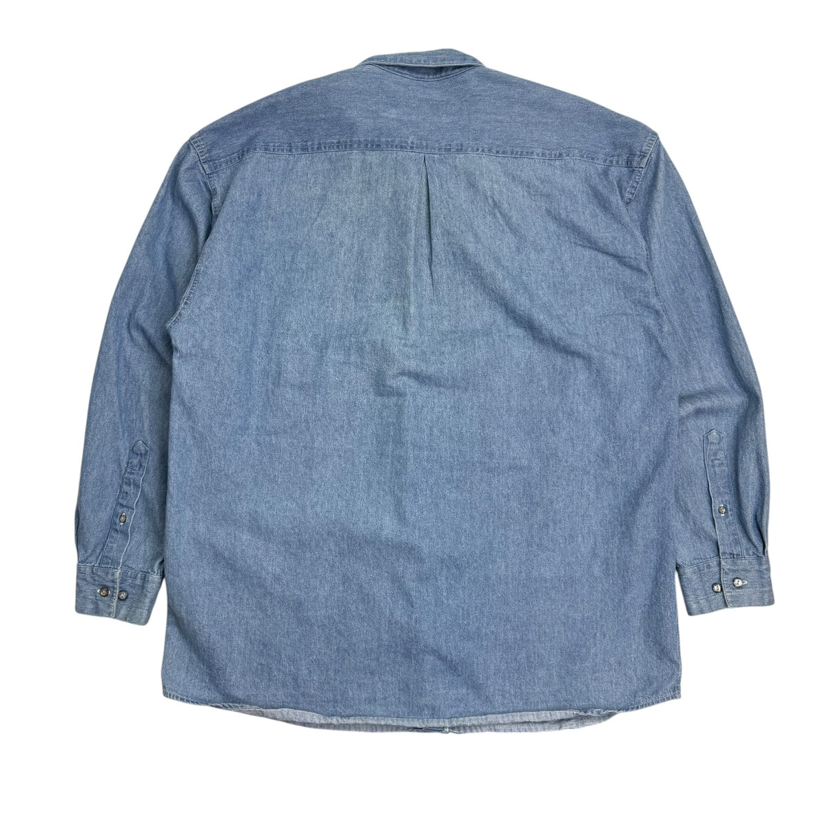 Vintage Golf Embroidered Crest Denim Button Up Shirt Light Wash