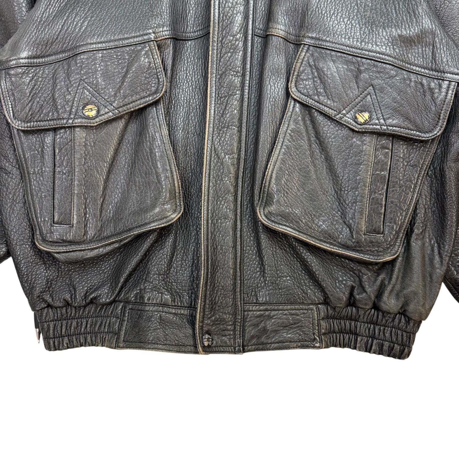 Vintage LJ Leather Bomber Jacket Black