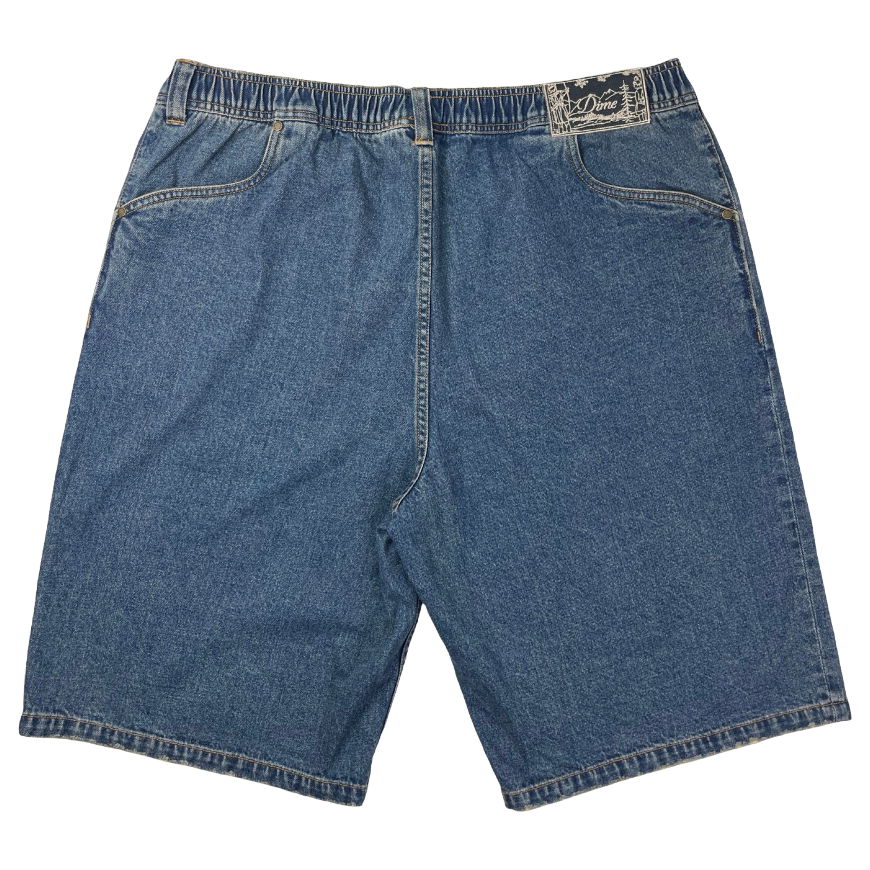 Dime Reverse Denim Shorts Washed Blue