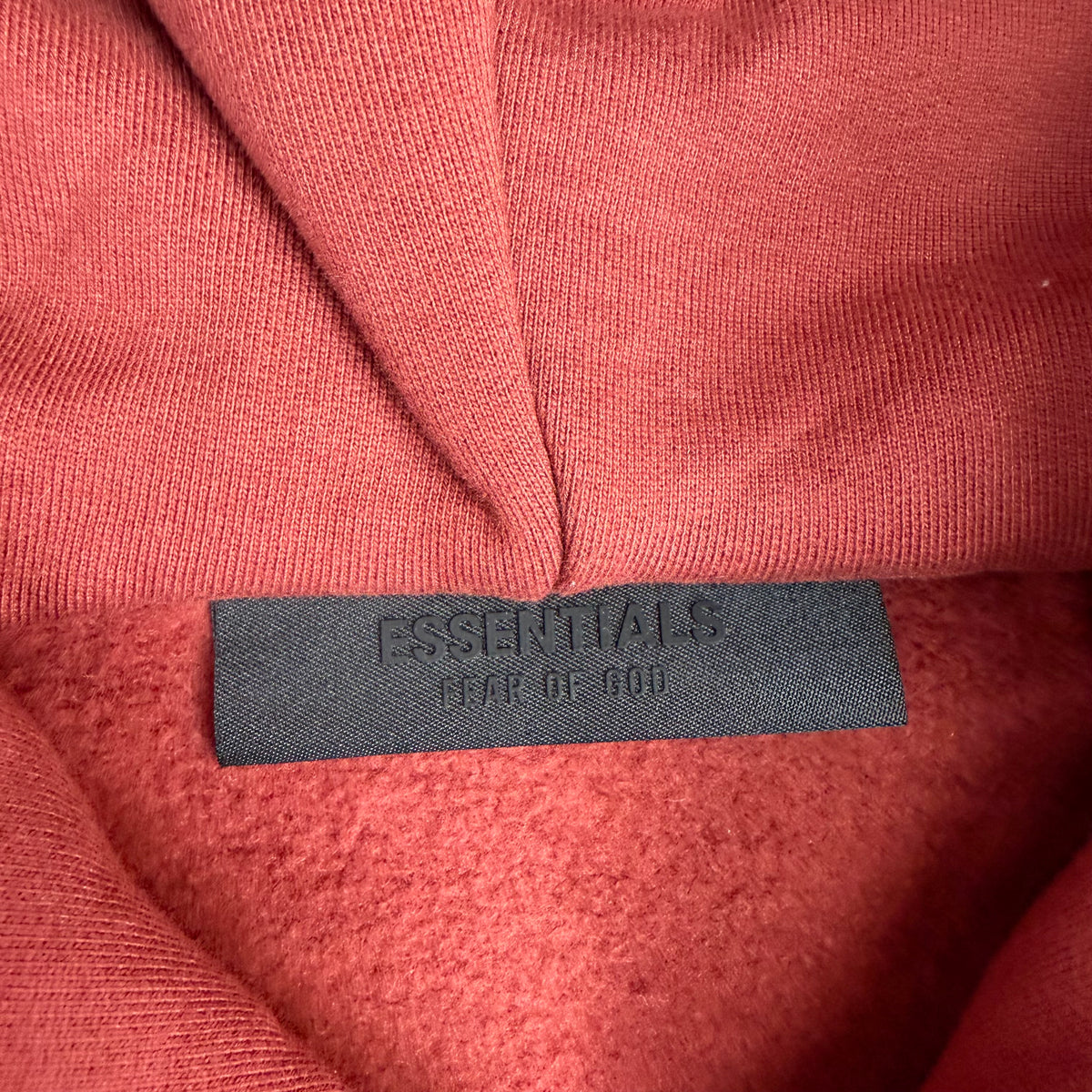 Fear of God Essentials Heavy Fleece Full Zip Hoodie Crimson