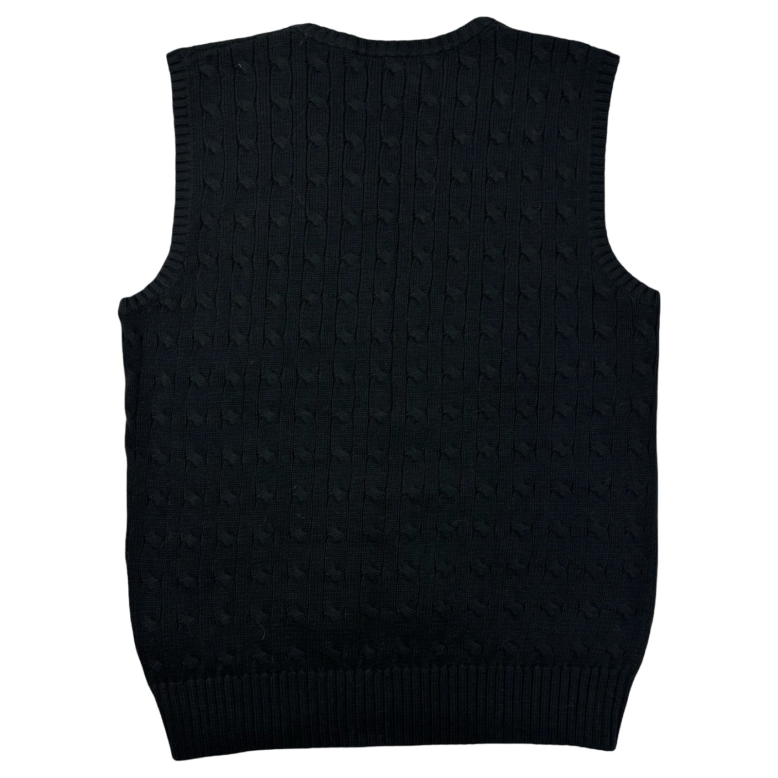 Vintage Polo Ralph Lauren Cable Knit Vest Black