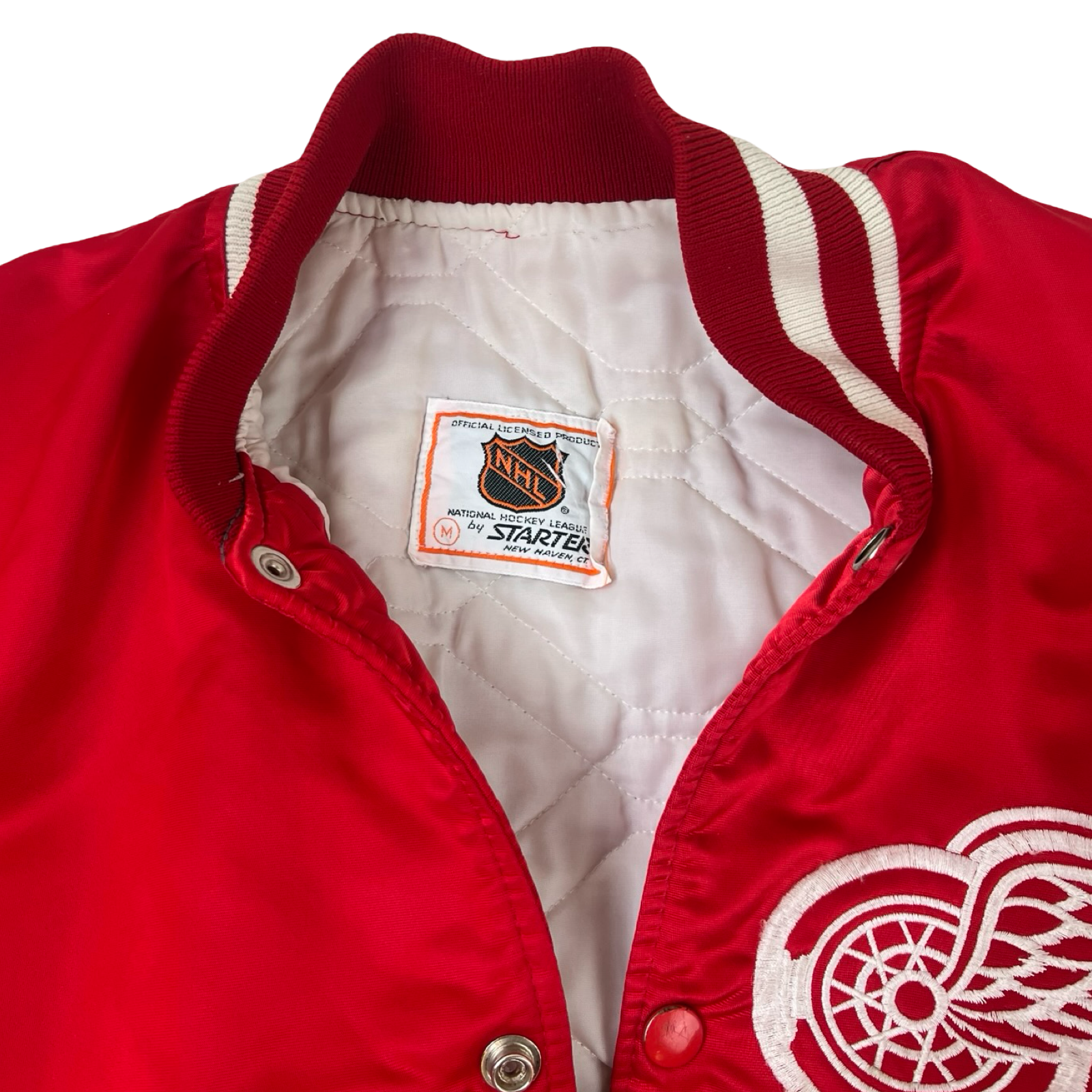Vintage Detroit Red Wings Satin Bomber Jacket